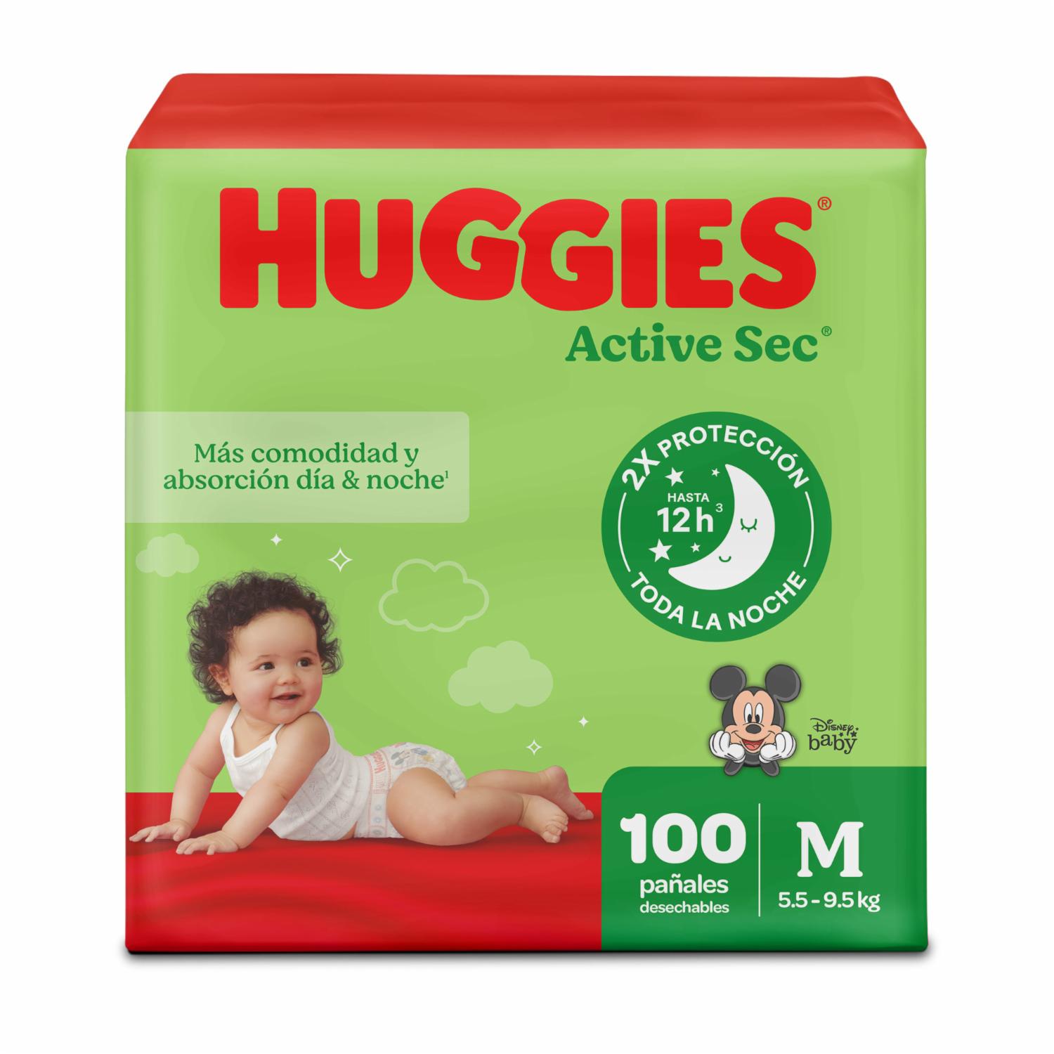Pañales Desechables Active Sec M Etapa 2 HUGGIES X 100 Uds