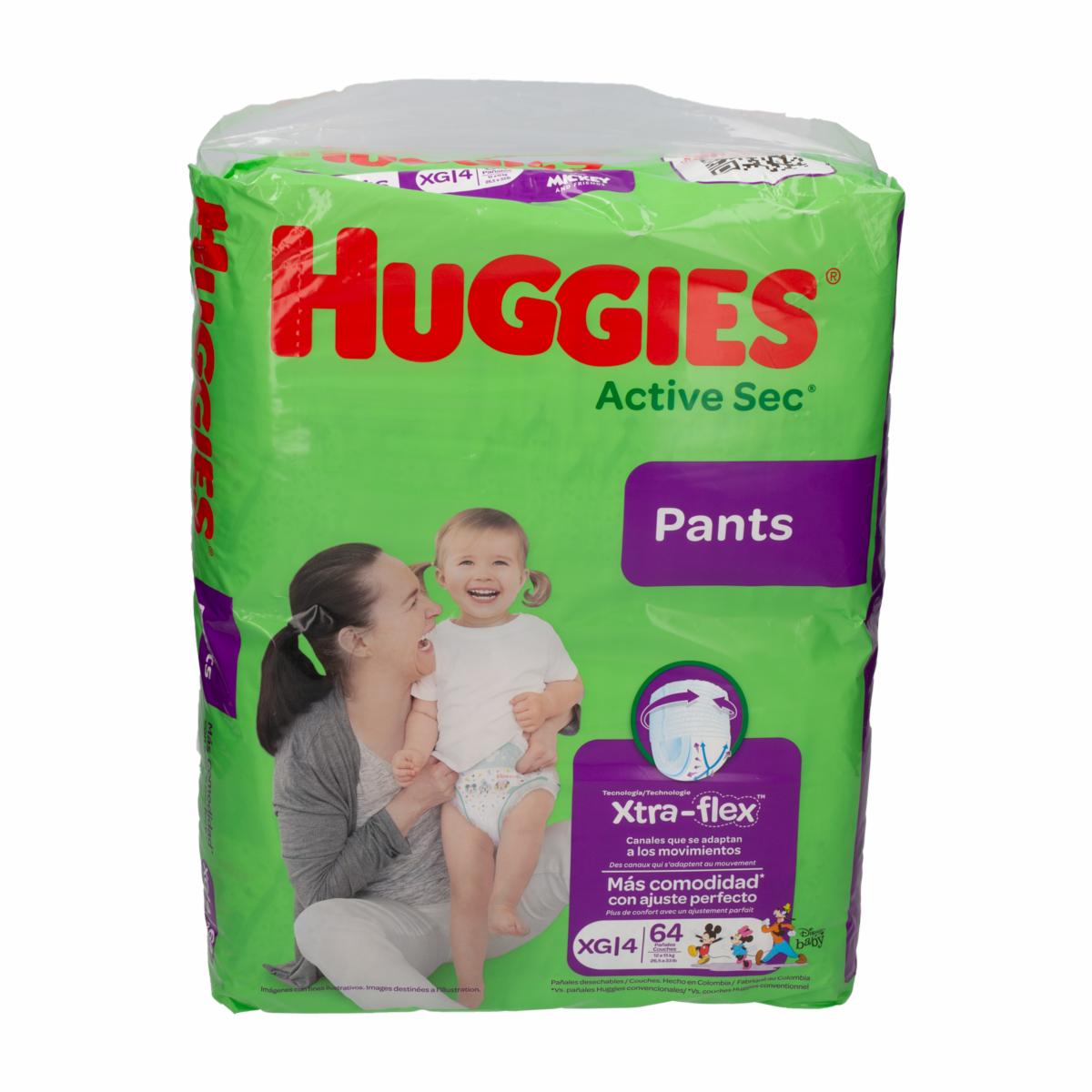 Pañales Desechables Active Sec XG Etapa 4 HUGGIES X 64 Uds