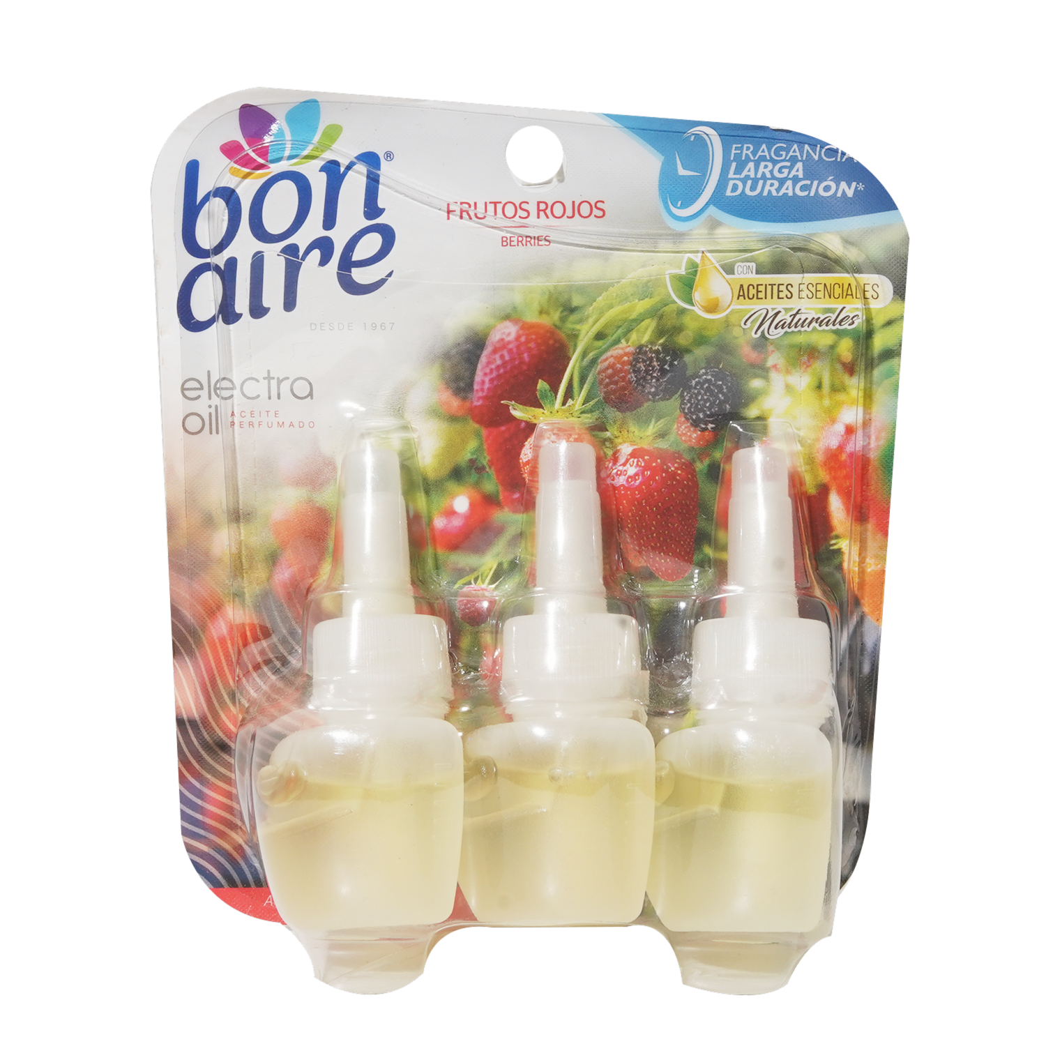 Desodorante Ambiental Repuesto Eléctrico Fragancia A Frutos Rojos BONAIRE 3 Unidades X 25 Ml