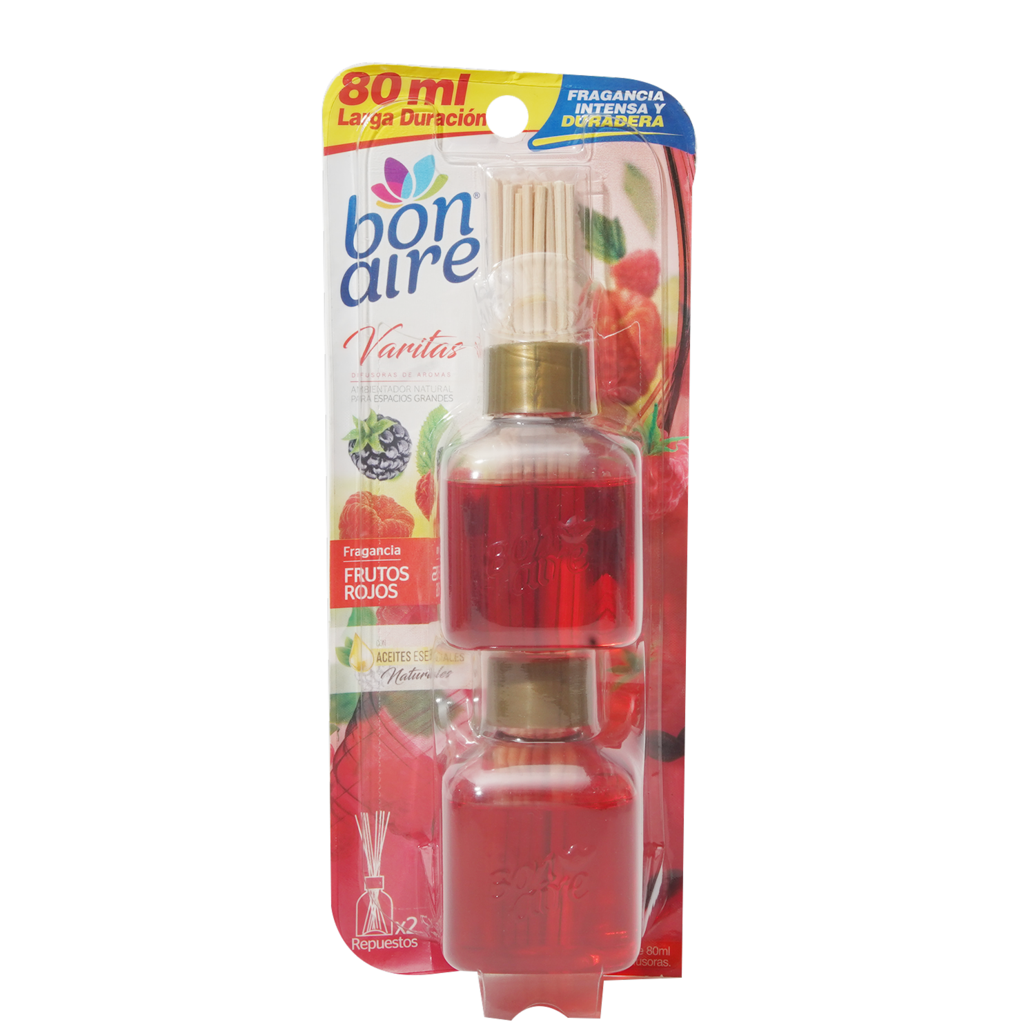 Desodorante Ambiental En Varita Fragancia Frutos Rojos BONAIRE 2 Unidades X 40 Ml