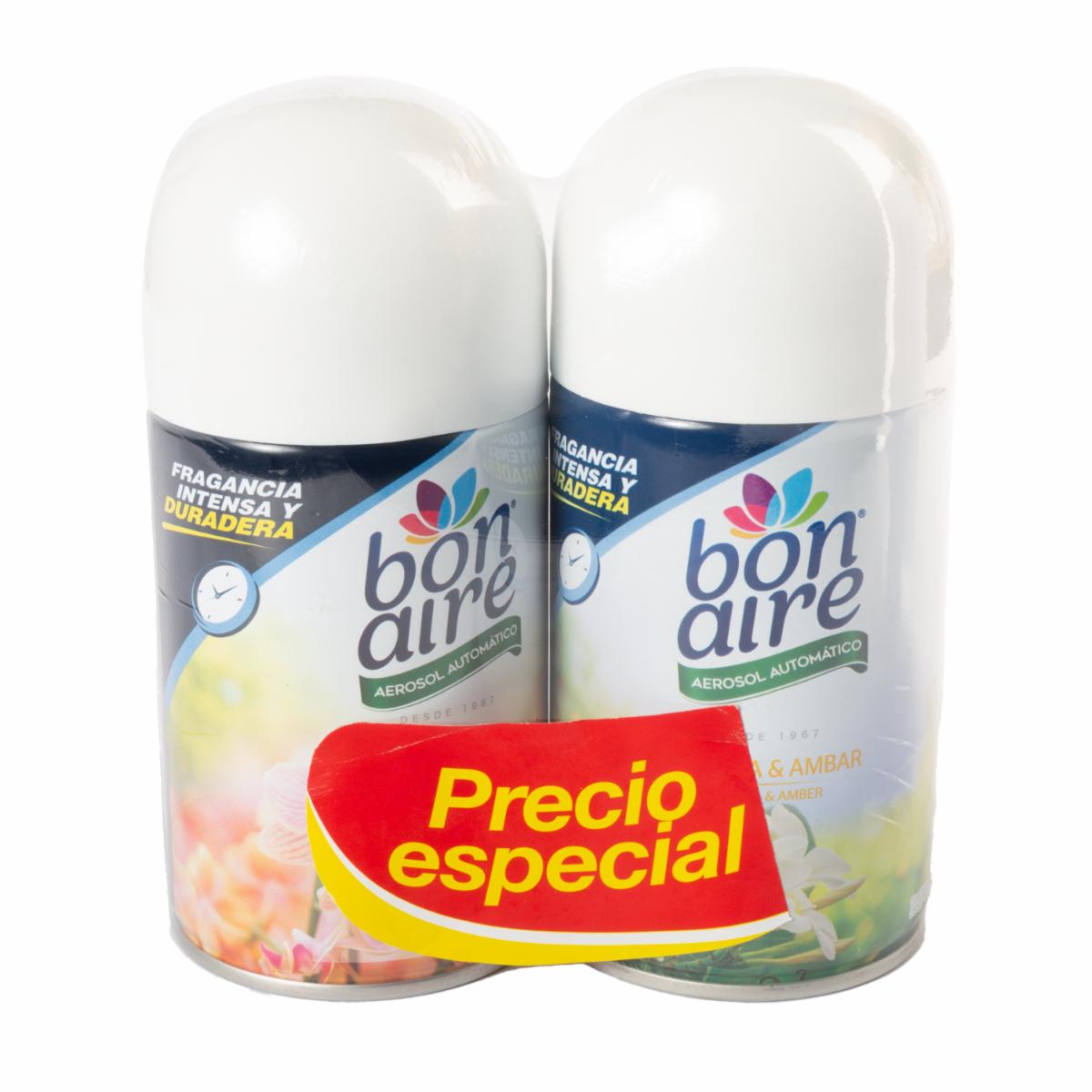 Repuesto Aerosol Automático Vainilla Y Floral BONAIRE 2 X 250 Ml