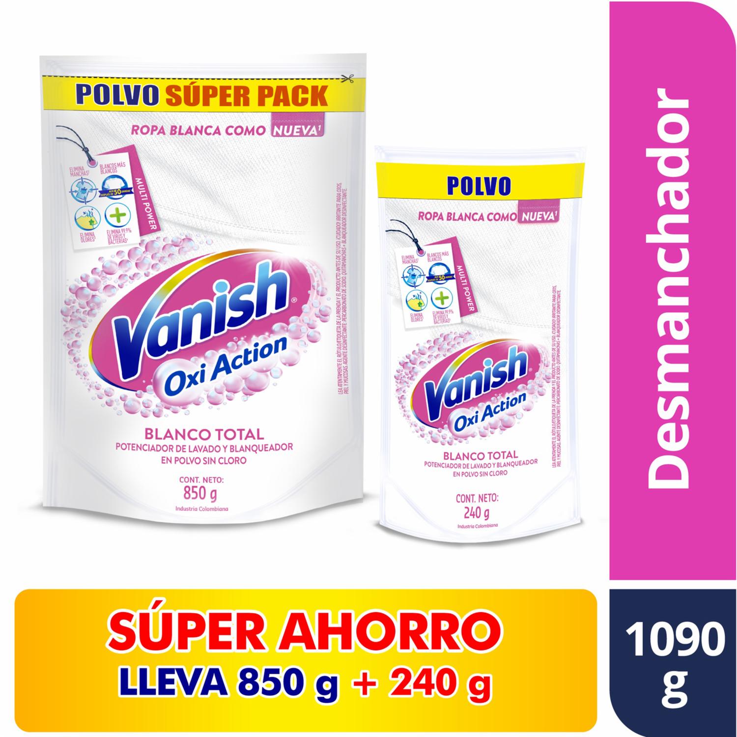 Pack Quita Manchas Blanco En Polvo 850+240 Gr VANISH 1090 G