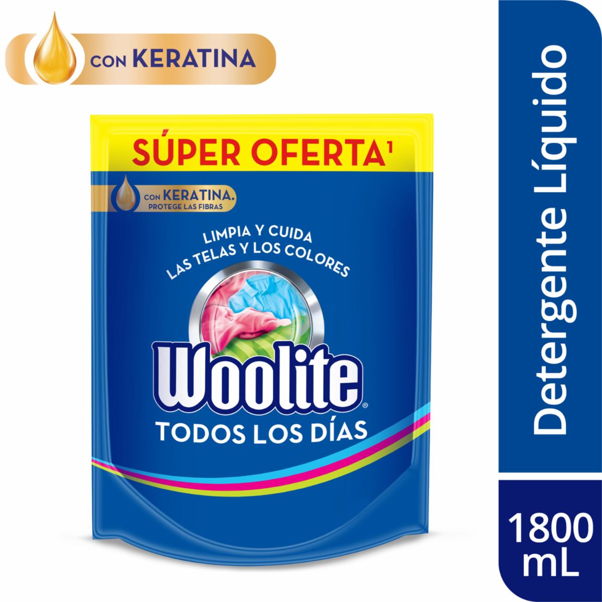 Detergente Líquido Todos Los Días Con Keratina WOOLITE 1800 Ml