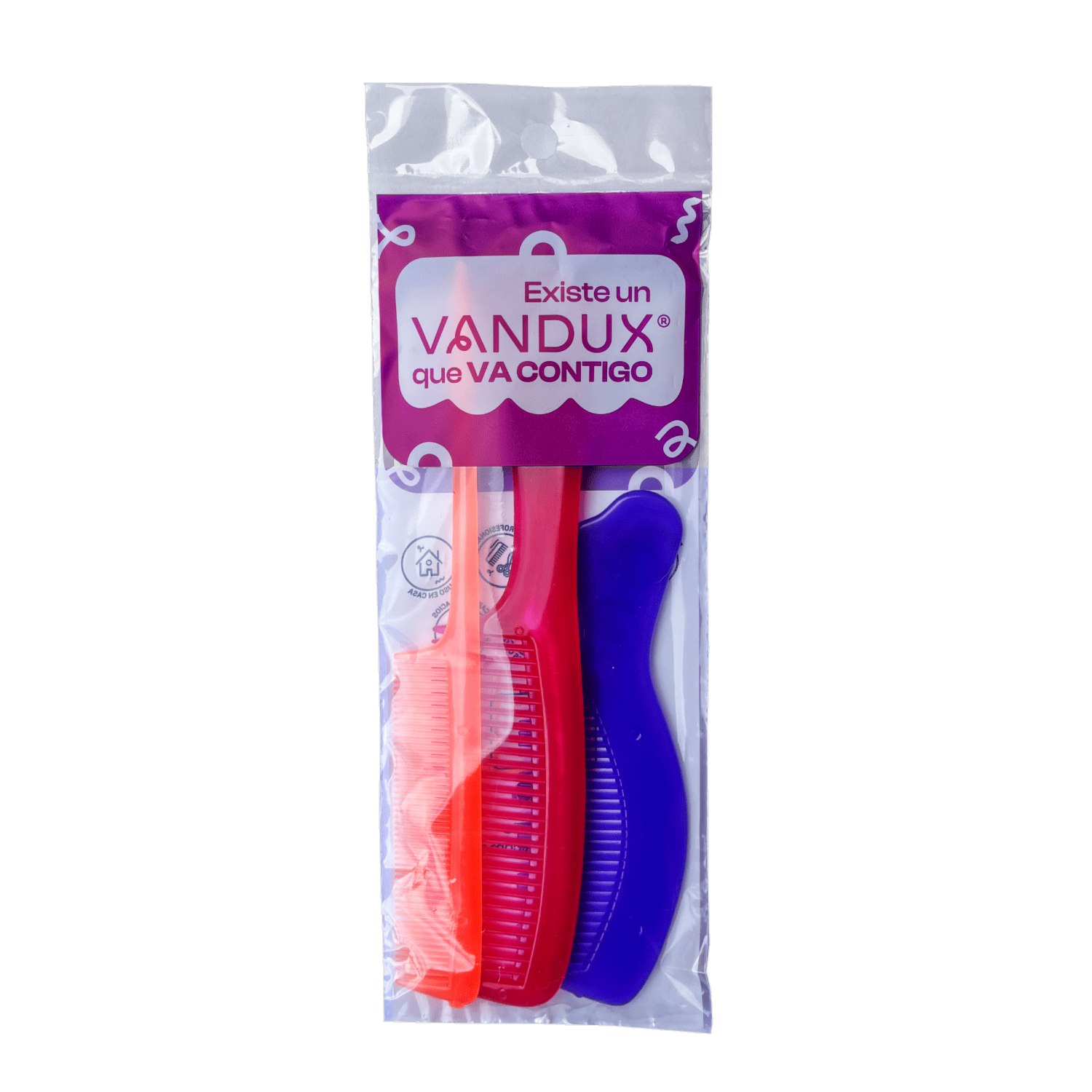 Peine De Cabello Fosforescente VANDUX X3Uds