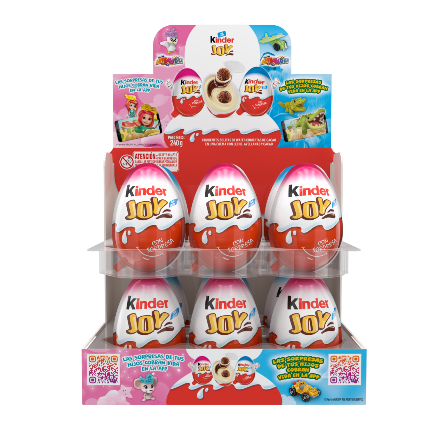Huevo Sorpresa Surtido De Leche Y Avellanas Con Bolitas Waffer KINDER JOY 12 X 20 G