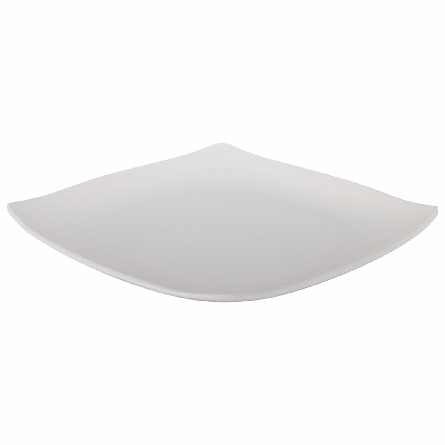 Plato Cuadrado Borde Punta Grande Blanco VAJILLAS SABANA 26 5 X 26 5 Cm