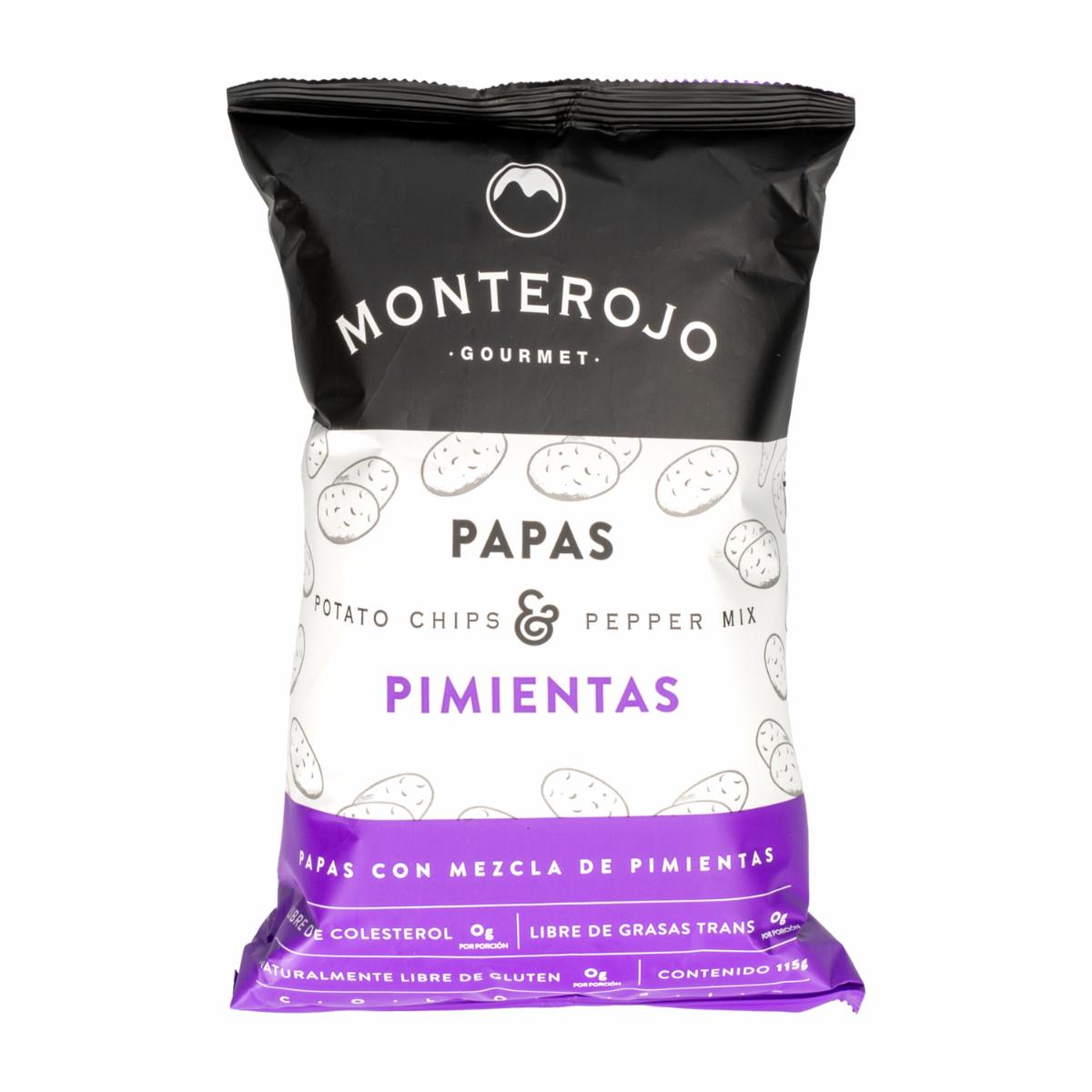 Papas Con Mezcla De Pimientas MONTE ROJO 115 G