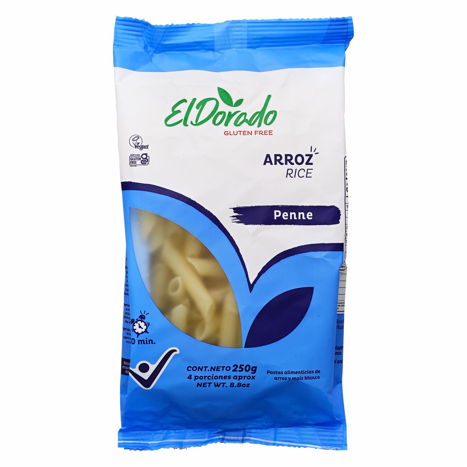 Penne Pasta De Arroz Sin Gluten EL DORADO 250  G