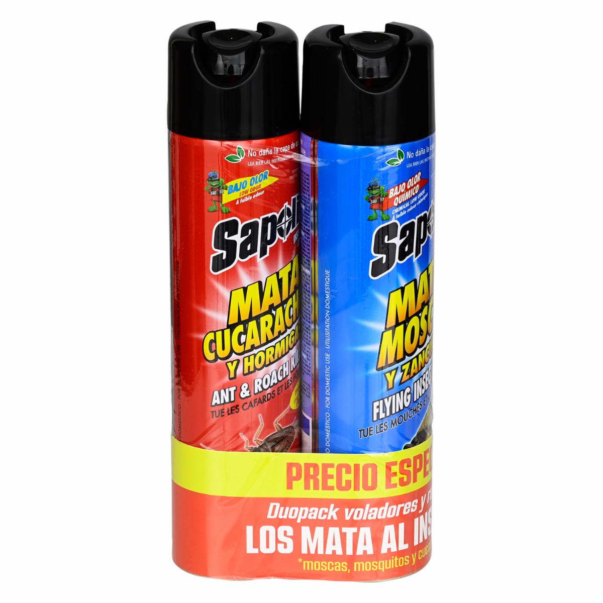 Pack Insecticidas Para Cucarachas + Mosca SAPOLIO 2 X 360 Ml