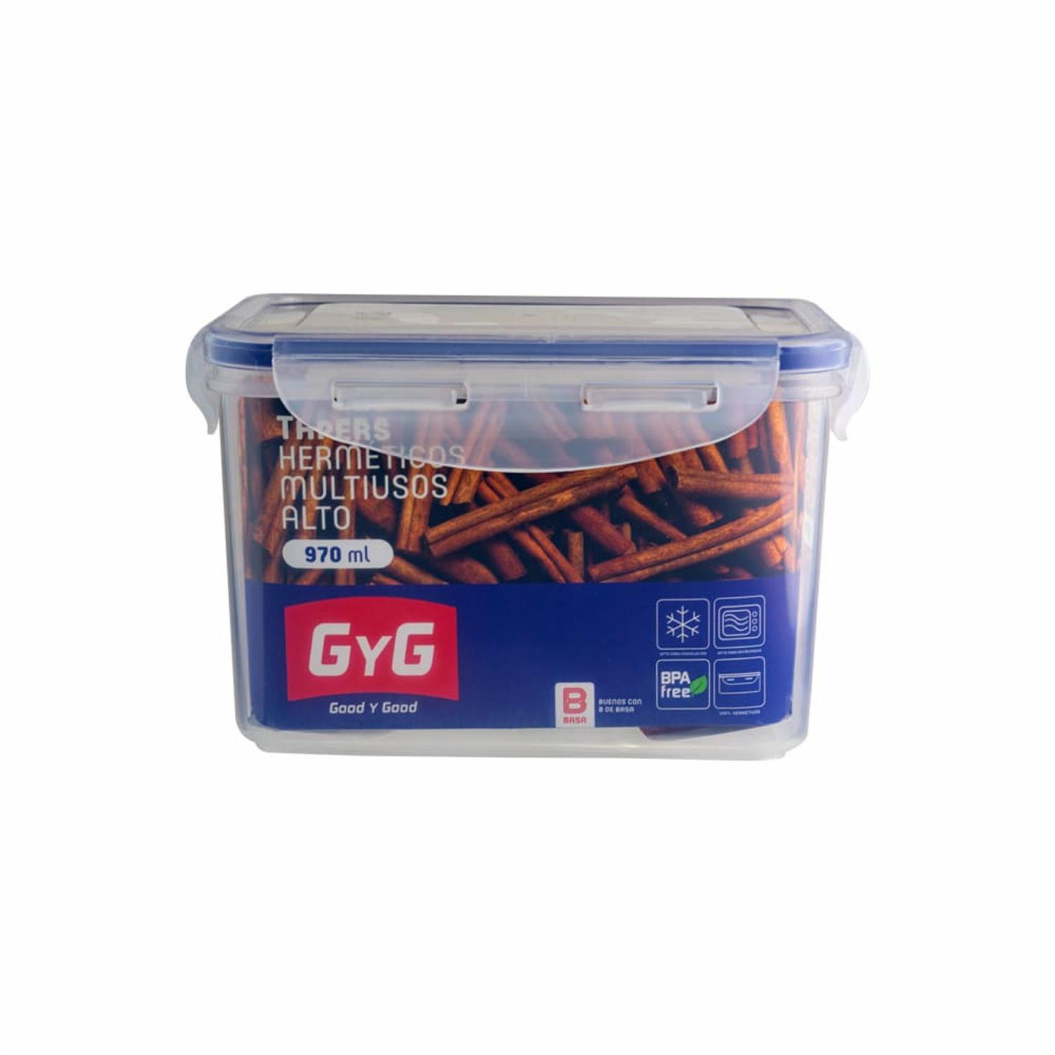 Repostero Hermético Good Y Good Rectangular Alto GYG 970 Ml