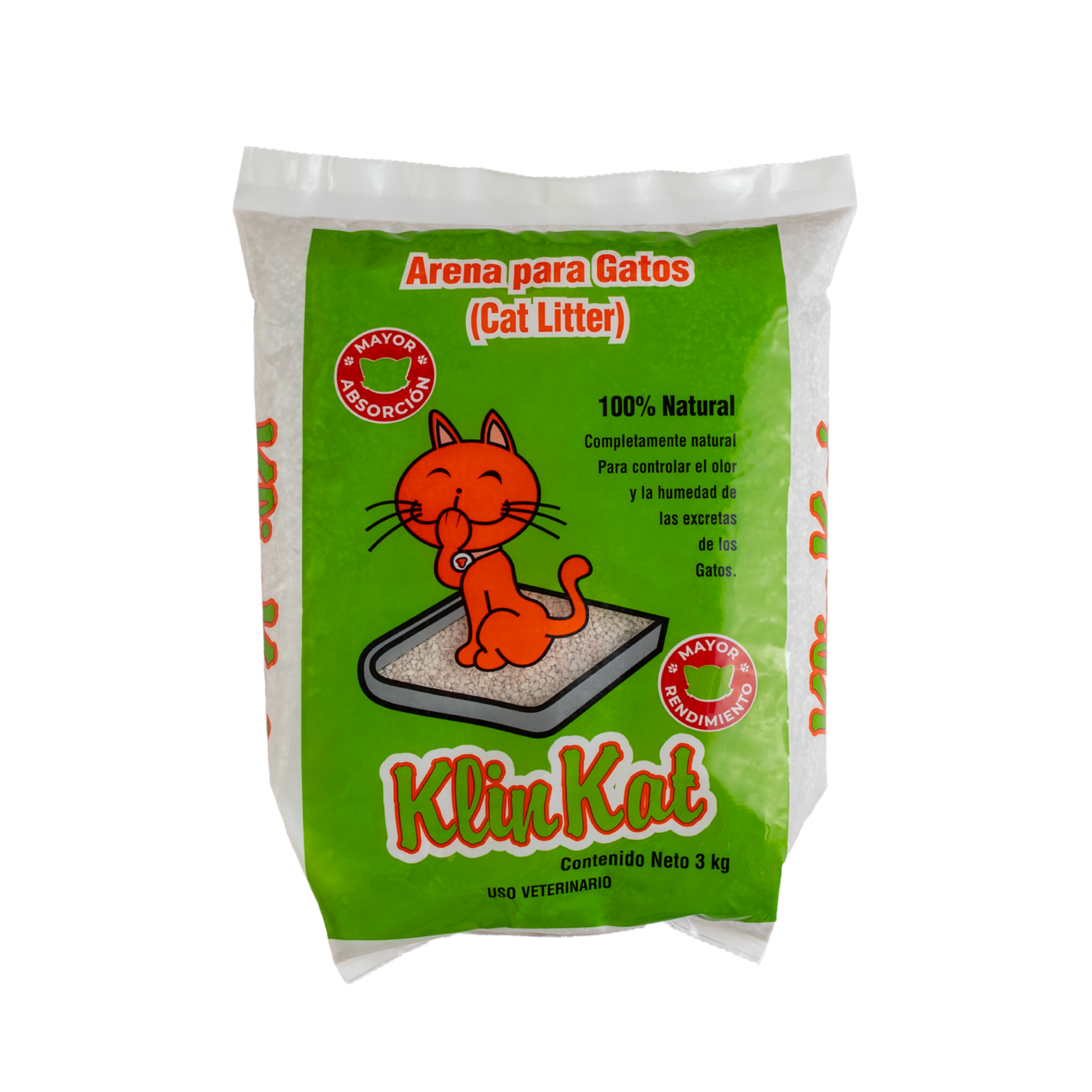 Arena Para Gatos 100% Natural KLINKAT 3 Kg