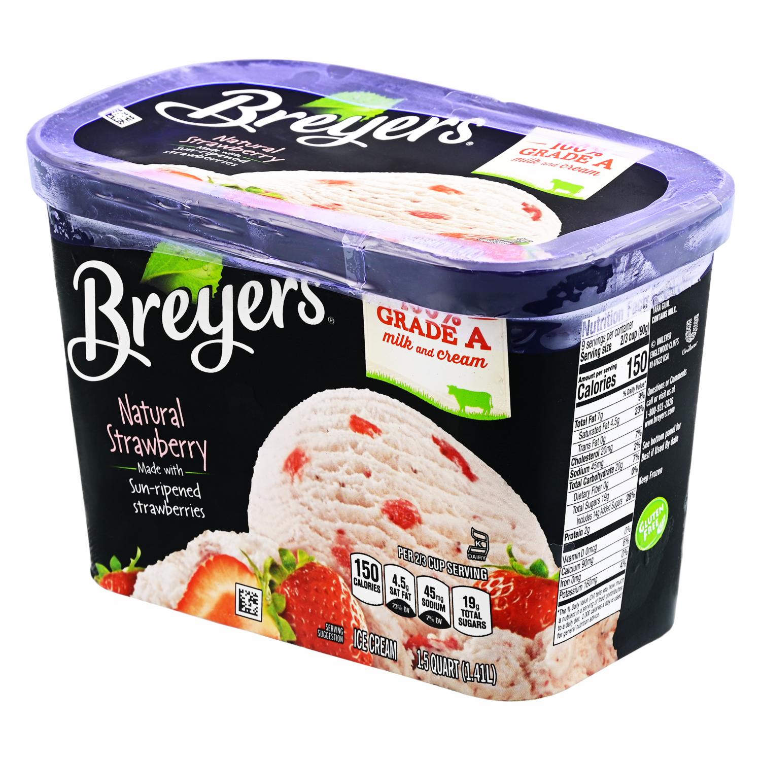 Helado Crema Con Fresas BREYERS Tarrina