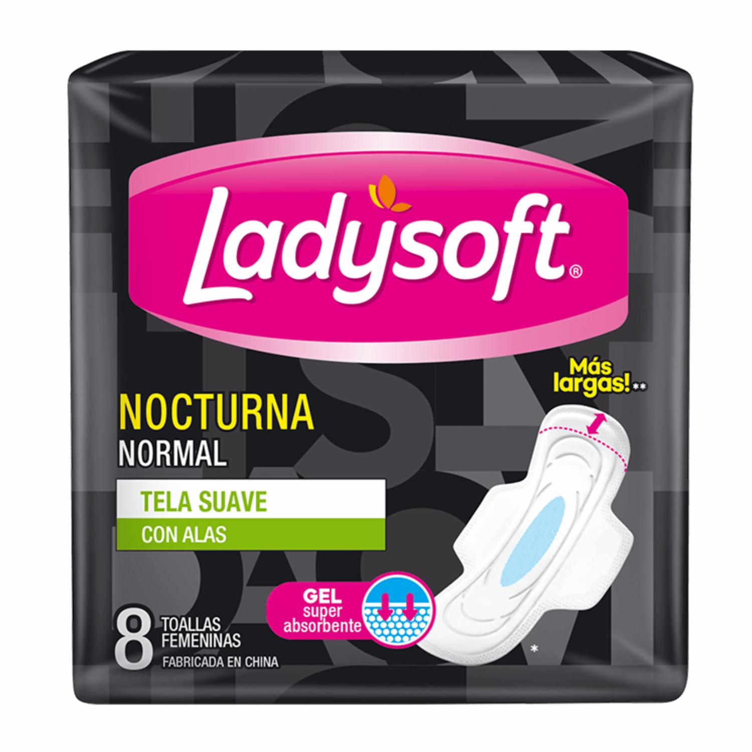 Toallas Sanitarias Nocturnas Con Alas LADYSOFT X 8 Uds
