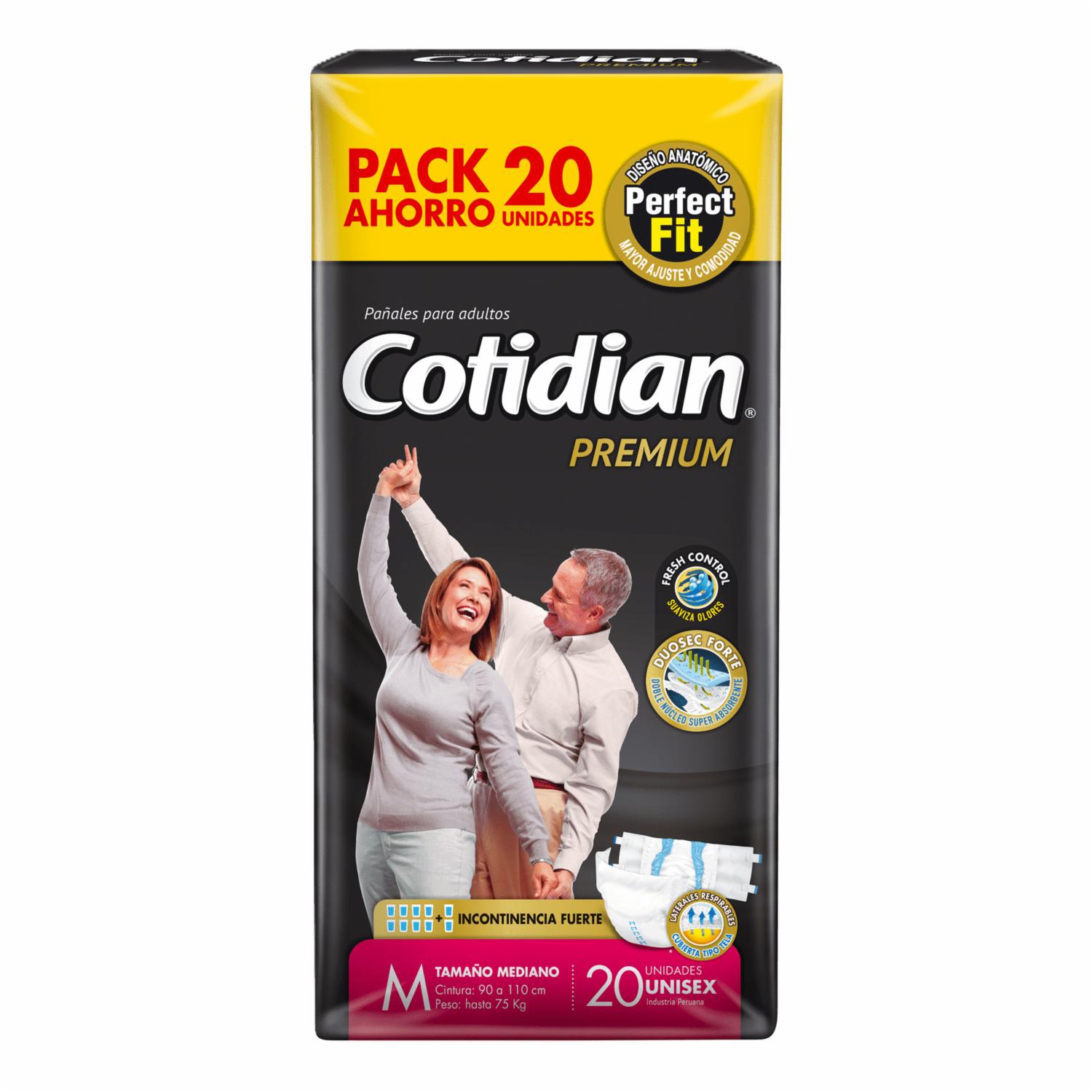 Pañal Desechable Premium Medium COTIDIAN X 20 Uds