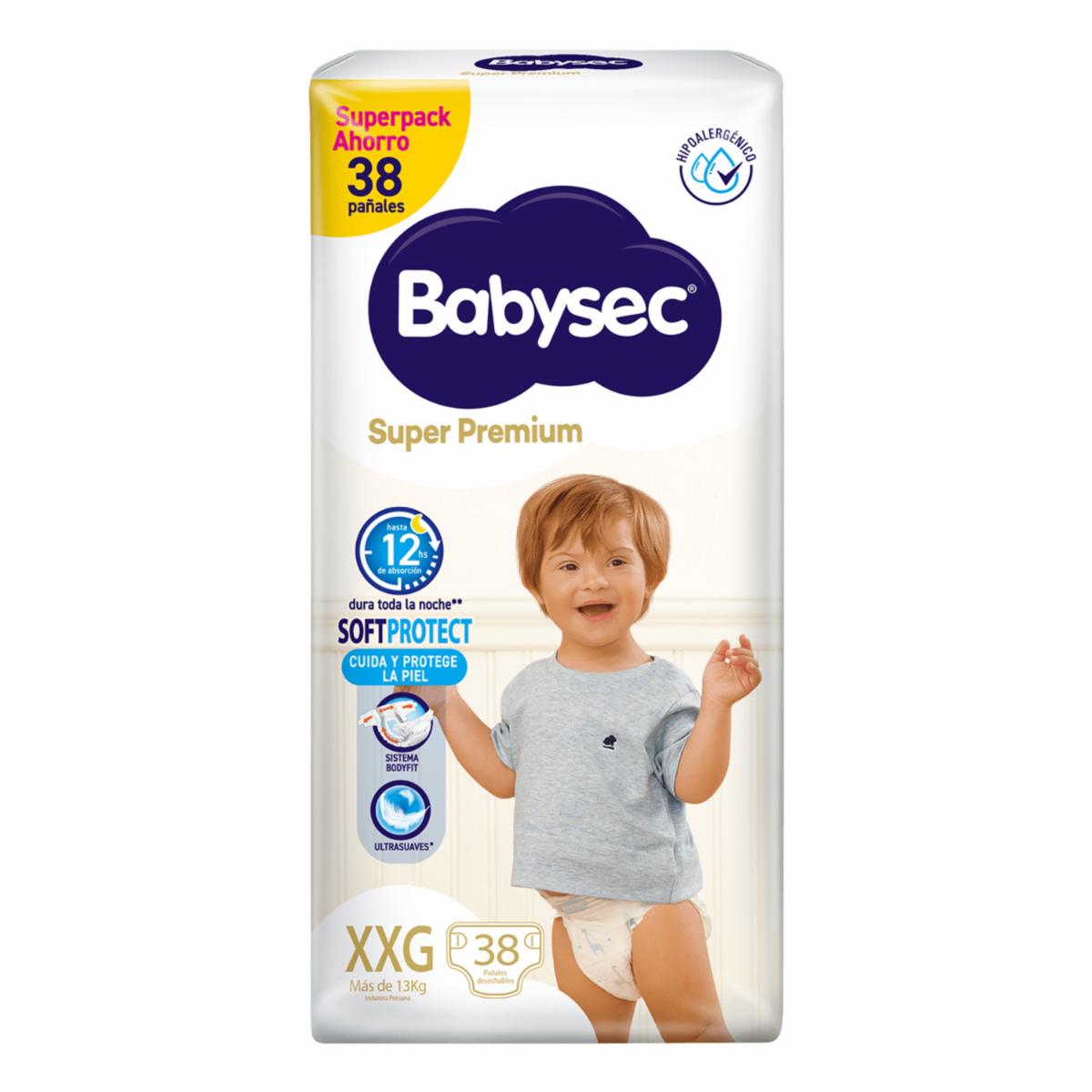 Pañal Desechable Super Premium Xxg BABYSEC X 38 Uds
