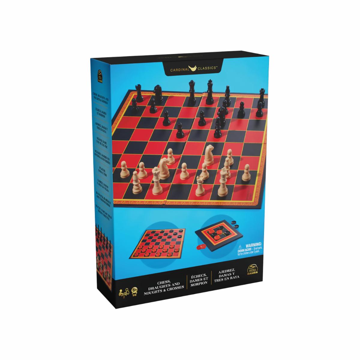 Juego De Mesa Ajedrez, Damas Y Tres en Raya CARDINAL CLASSICS 2 Jugadores