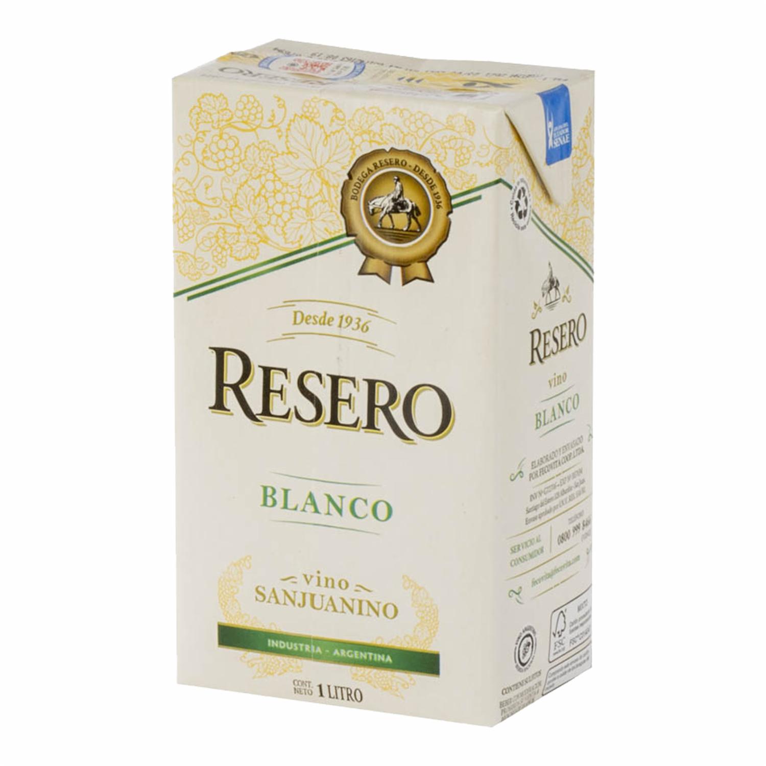 Vino Blanco Tetrapak RESERO 1000 Ml