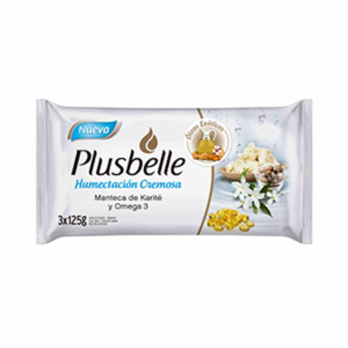 Jabón En Barra Cremoso PLUSBELLE 3×125 G