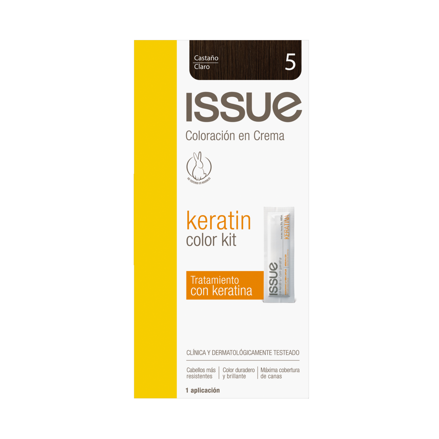 Tinte De Cabello Keratin Color N° 5 Castaño Claro ISSUE 1 Kit