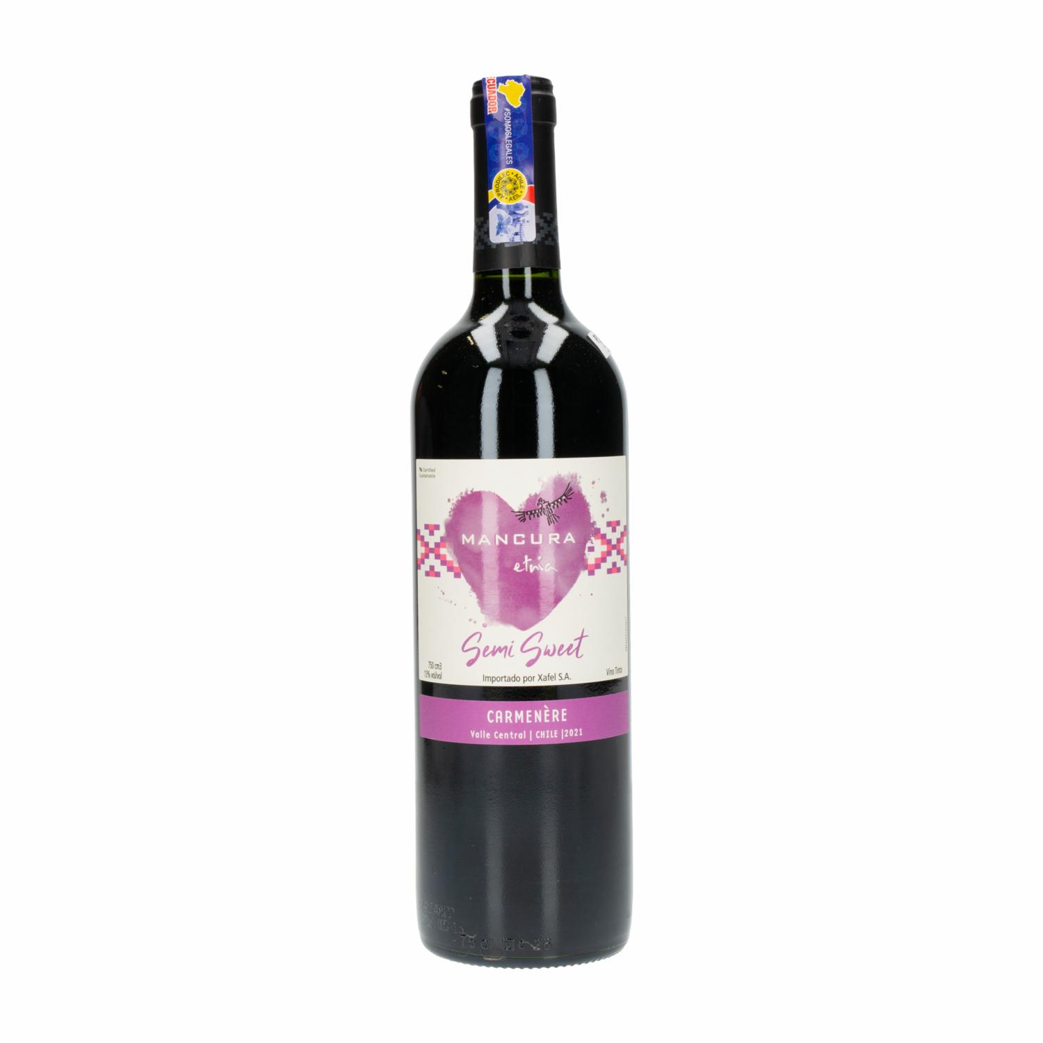 Vino Tinto Semi Sweet Carmenere Mancura 750 Ml