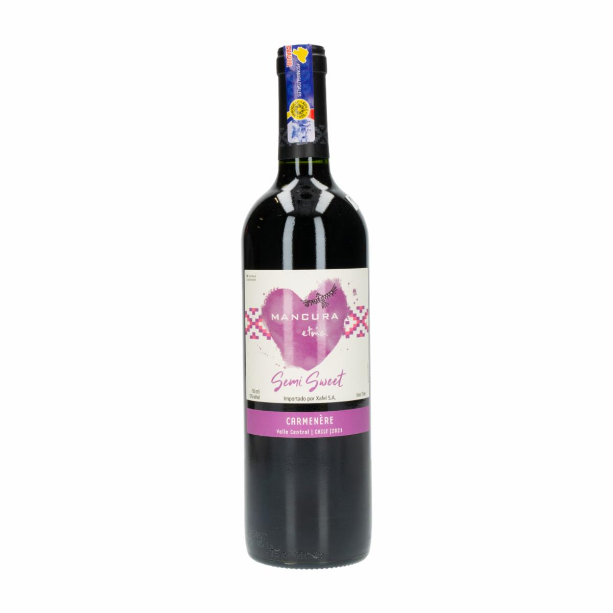 Vino Tinto Semi Sweet Carmenere Mancura 750 Ml