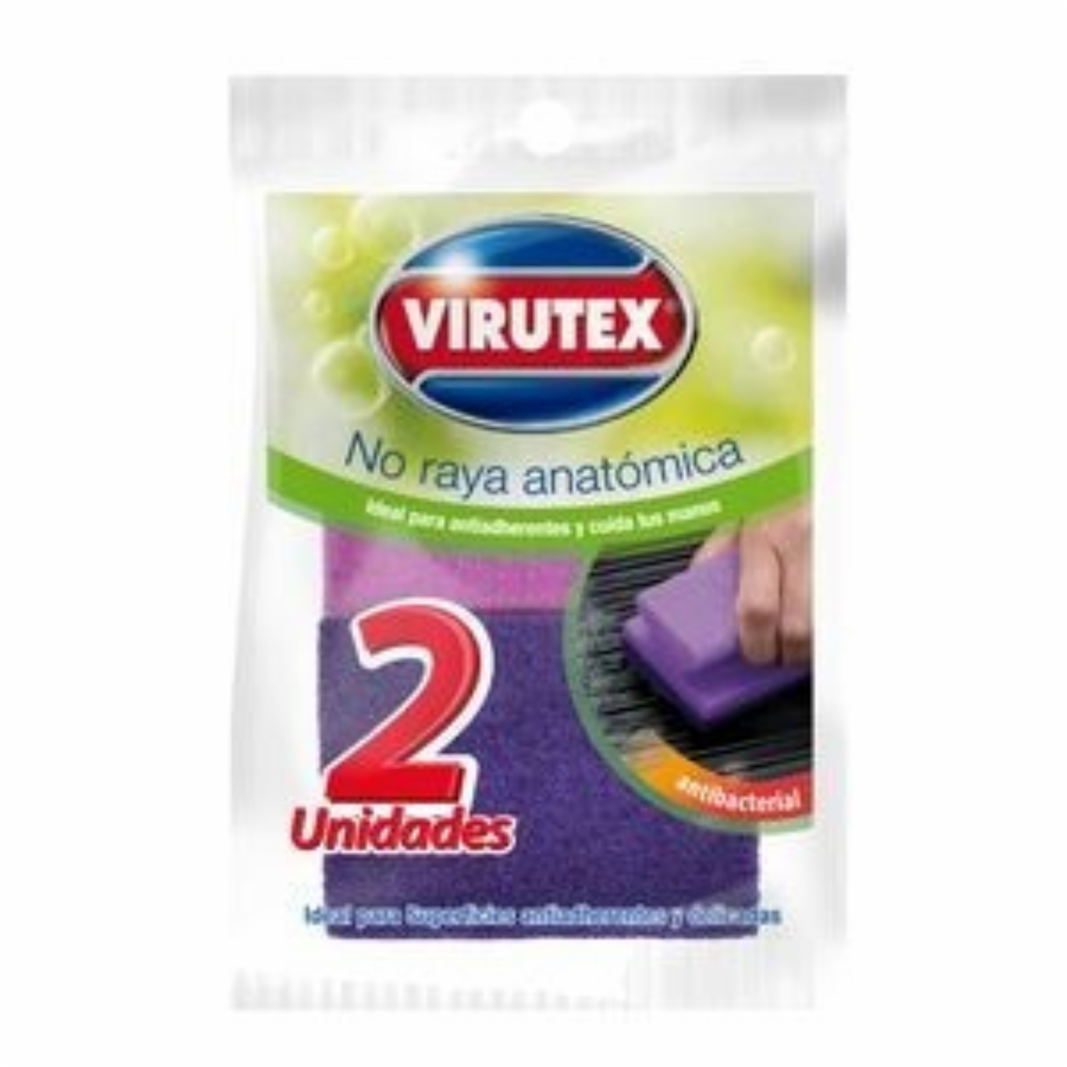 Esponja Acanalada No Raya Morada VIRUTEX 2 Unidades