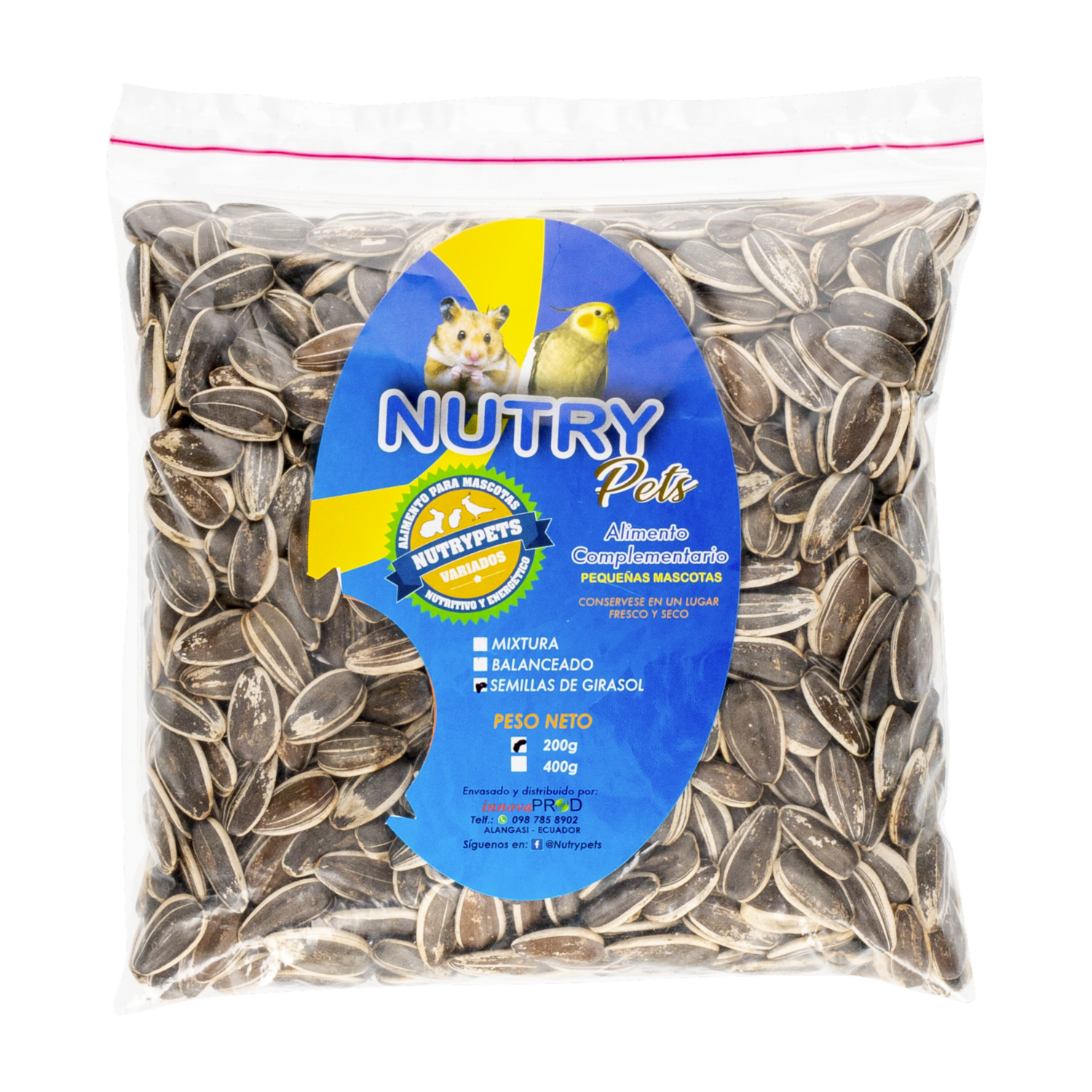 Alimento Para Aves Semillas De Girasol NUTRYPETS 200 G