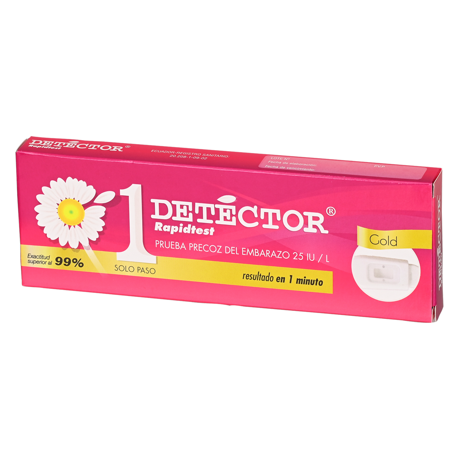 Prueba De Embarazo Gold DETECTOR Unidad