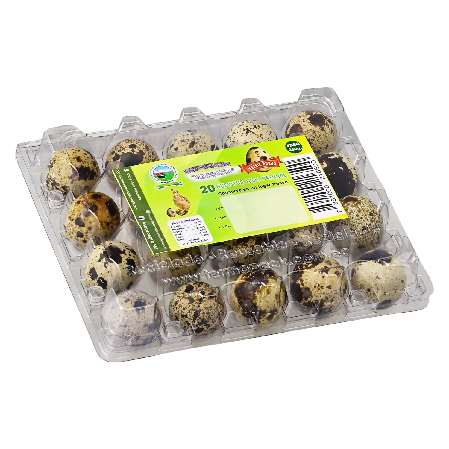 Huevos De Codorníz PRODUCTOS MANUELITA X 20 Uds