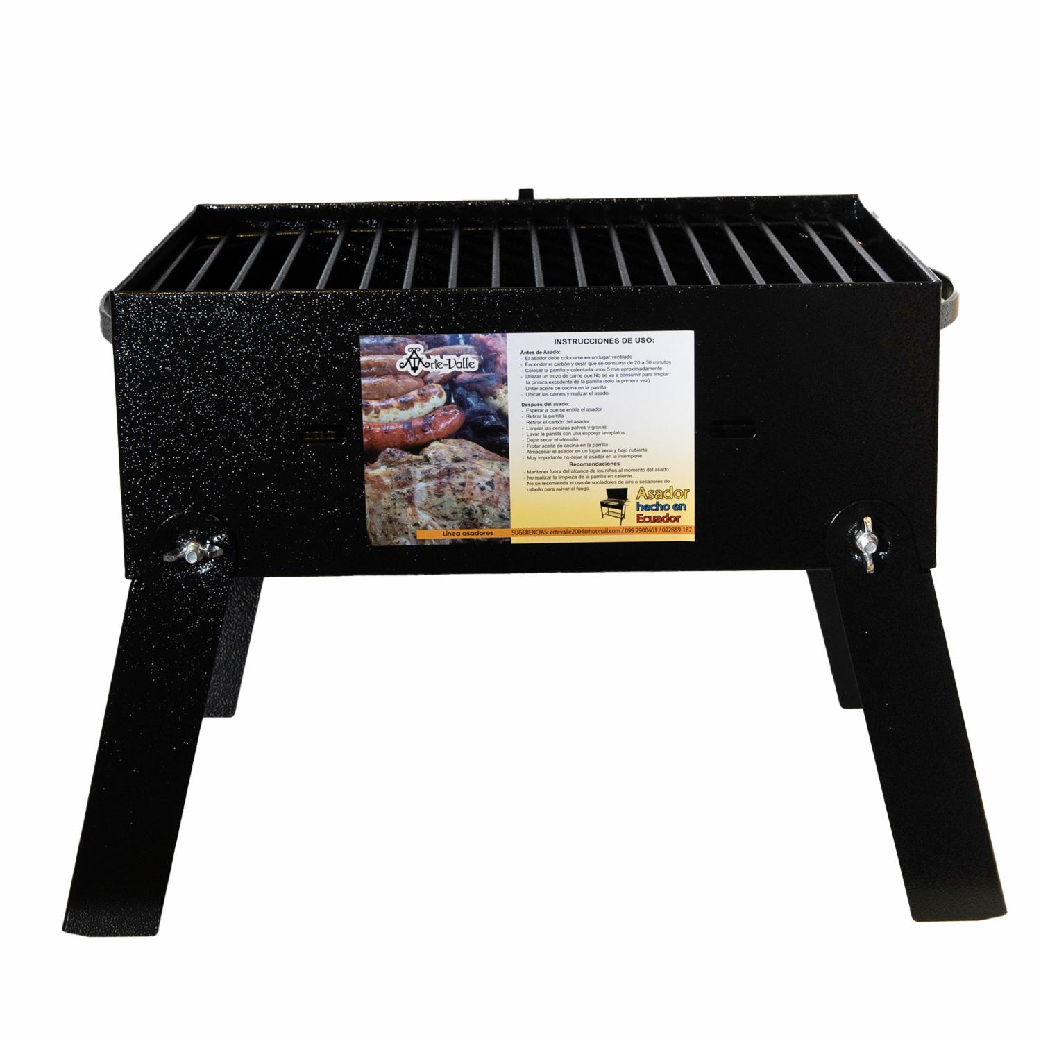 Parrilla De Carbón Plegable Rectangular ARTE VALLE Pequeña