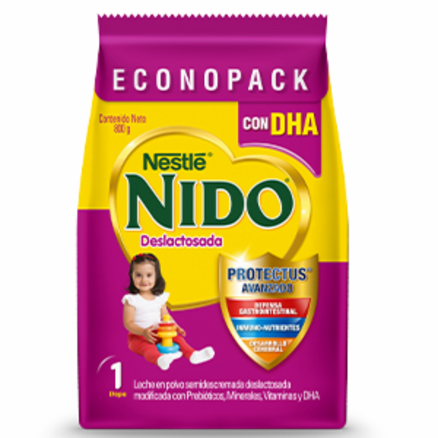 Alimento Infantil Deslactosada 1+ NIDO 800 G