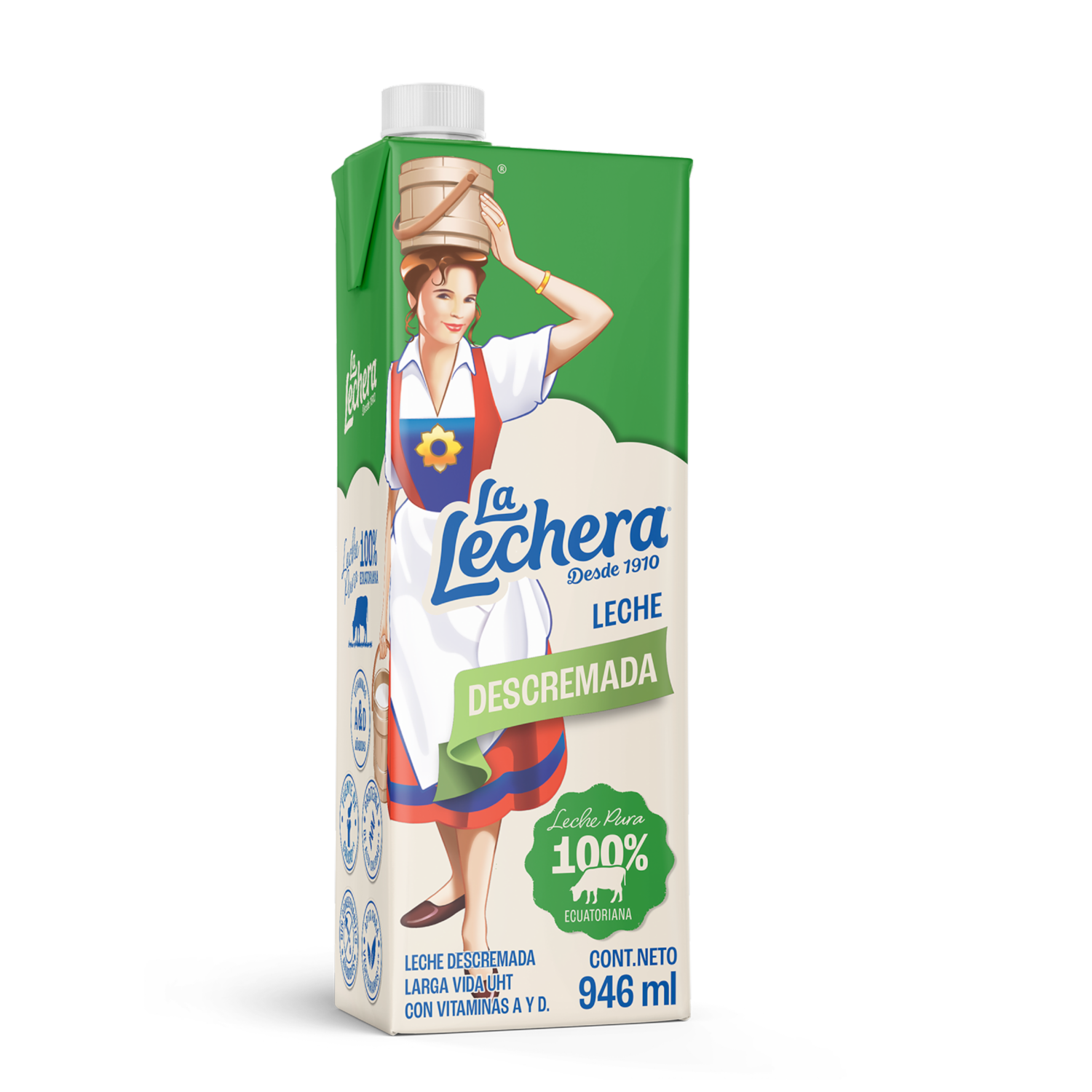 Leche Descremada Larga Vida UHT LA LECHERA 946 Ml