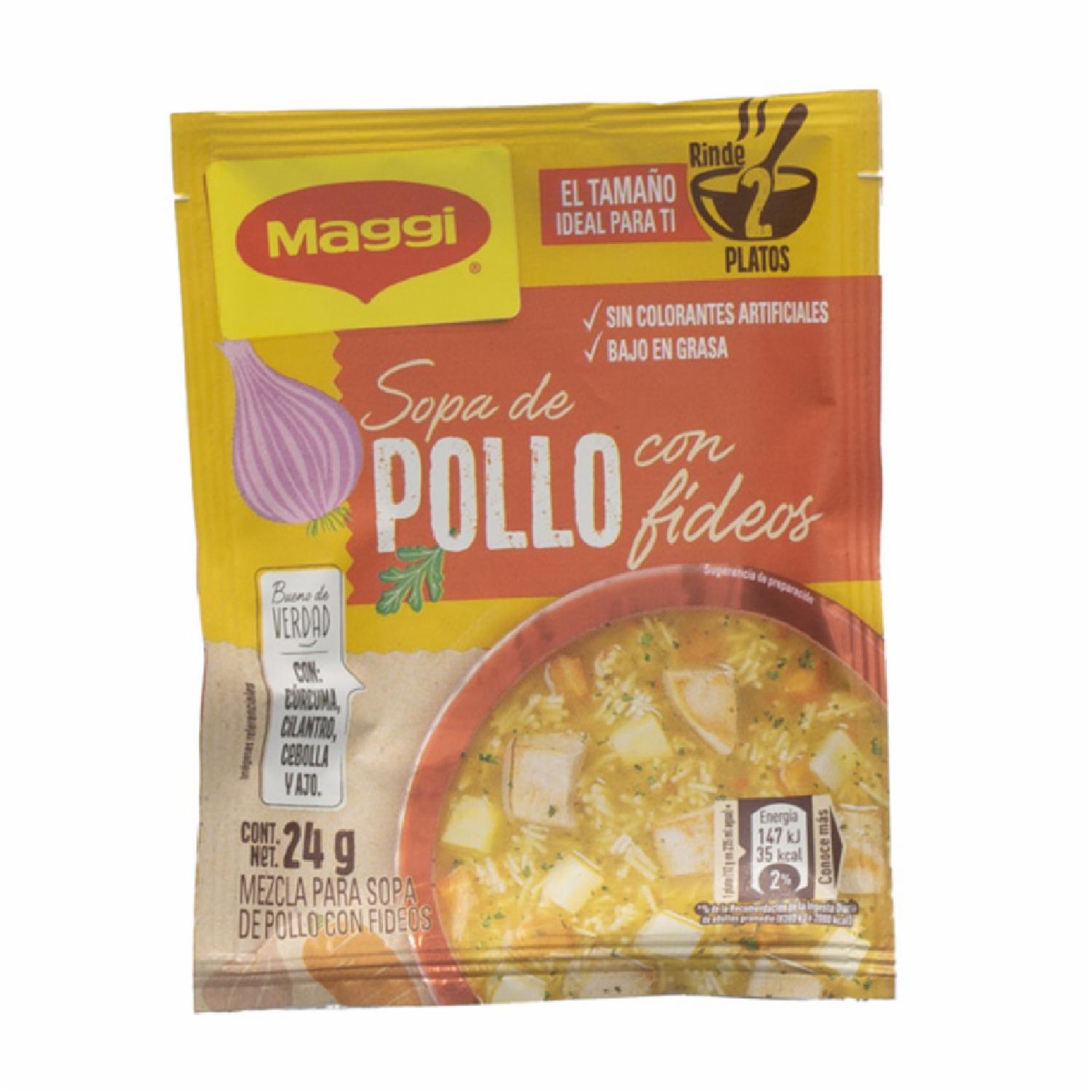 Sopa Instantánea De Pollo Con Fideos MAGGI 24 G