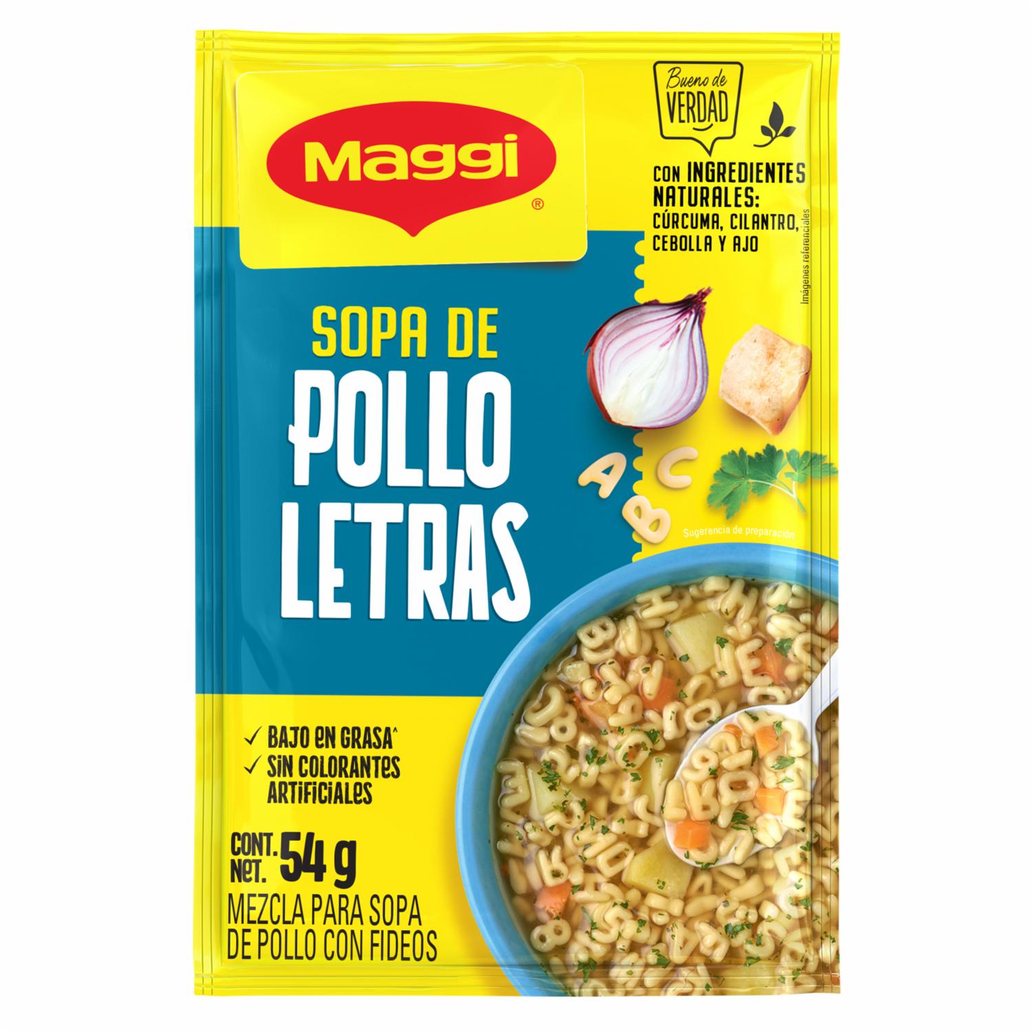 Sopa Instantánea De Pollo Y Letras MAGGI 60 G