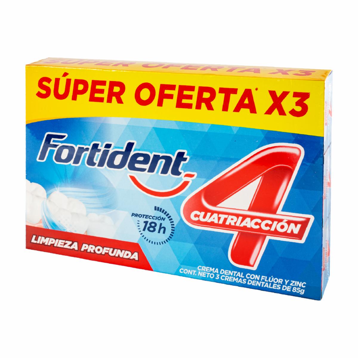Pasta Dental Limpieza Profunda FORTIDENT 3 X 85 G