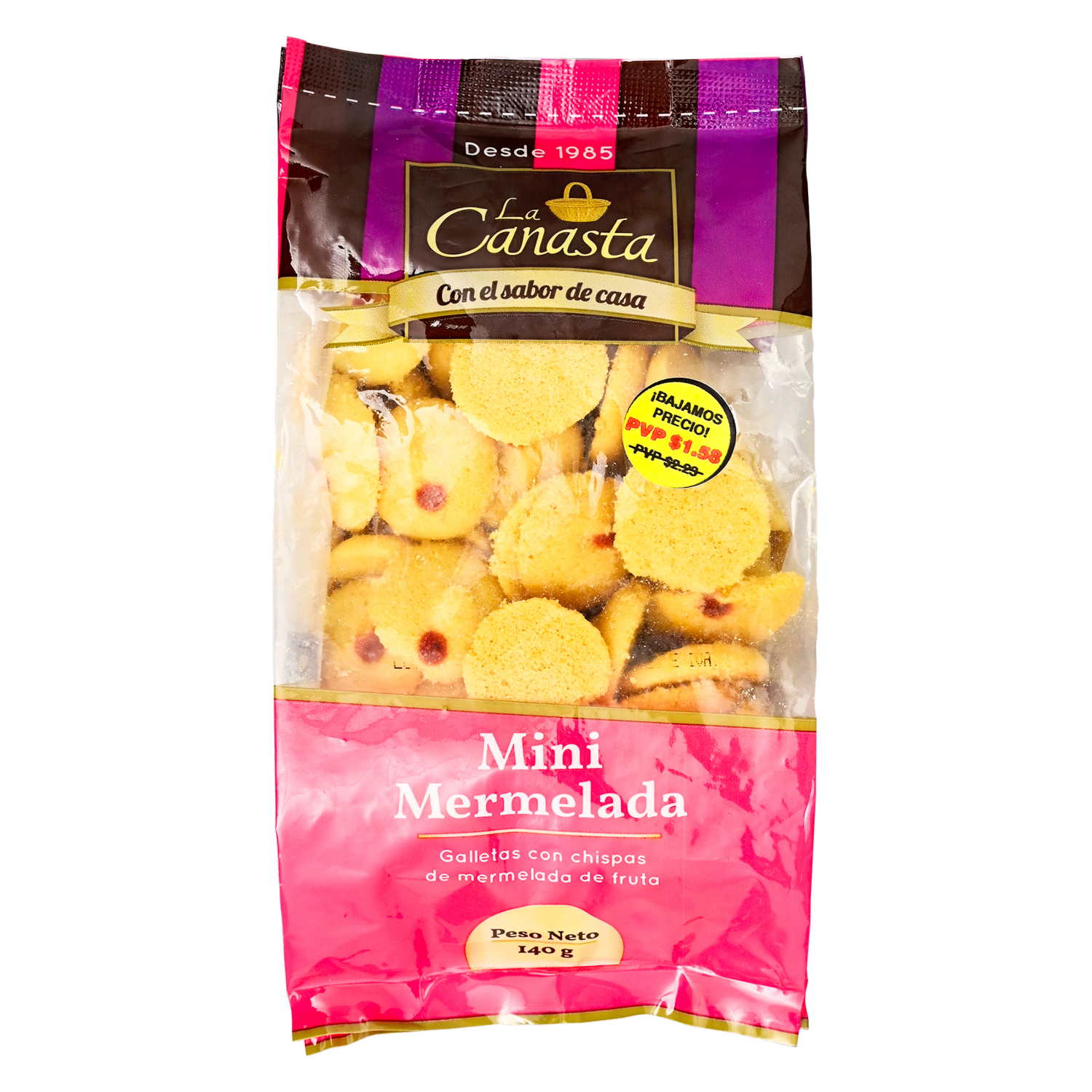 Galleta Mini Mermelada LA CANASTA 140 G