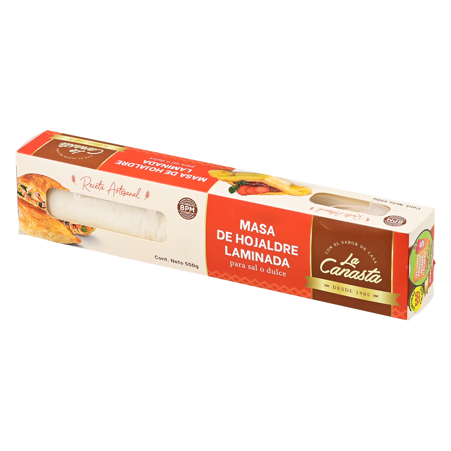 Masa De Hojaldre Laminada LA CANASTA 550 G