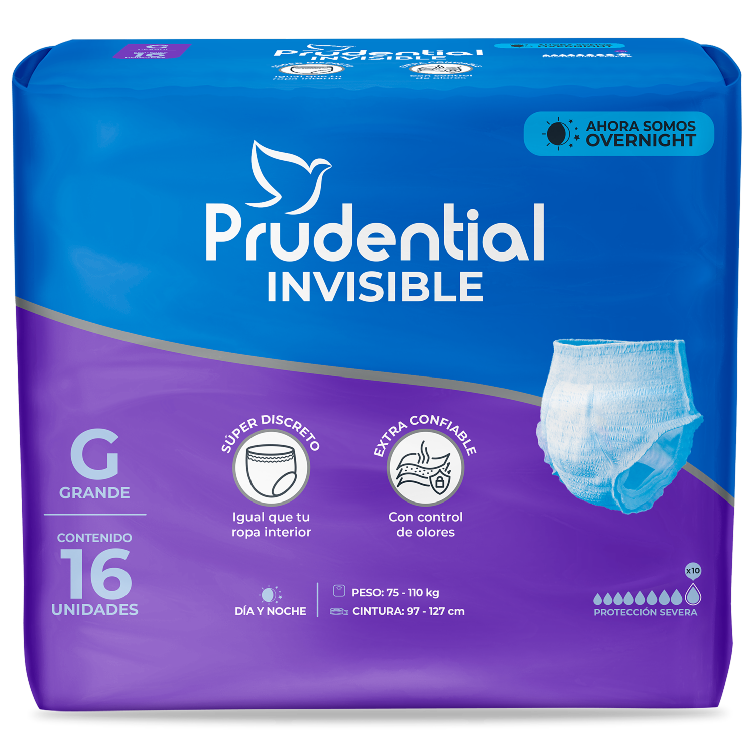 Pañales Para Adulto Invisibles Talla L PRUDENTIAL X 16 Uds