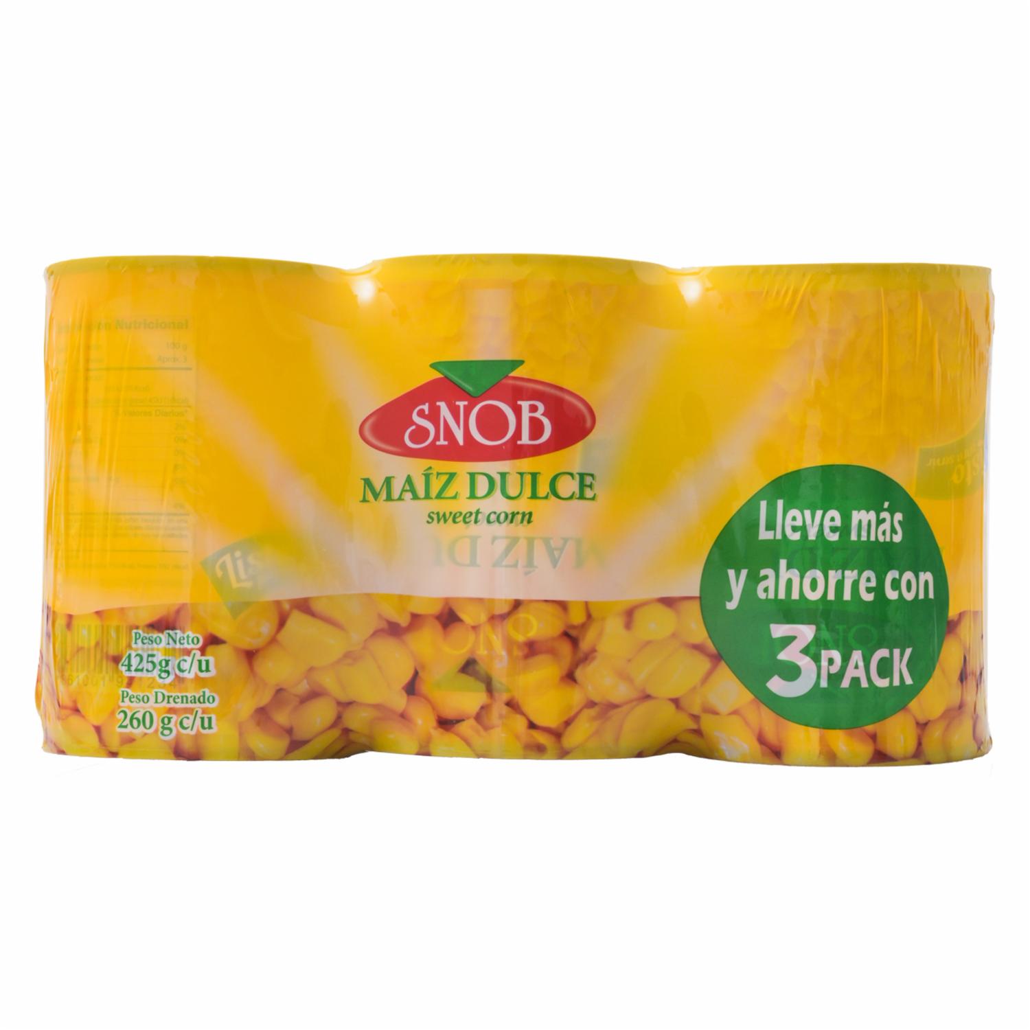 Pack Snob Maíz Dulce SNOB 1275 G