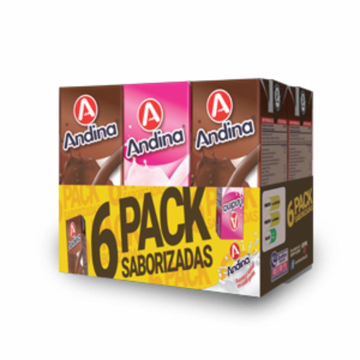 Leche Saborizada Sabores Surtidos ANDINA 6×200 Ml