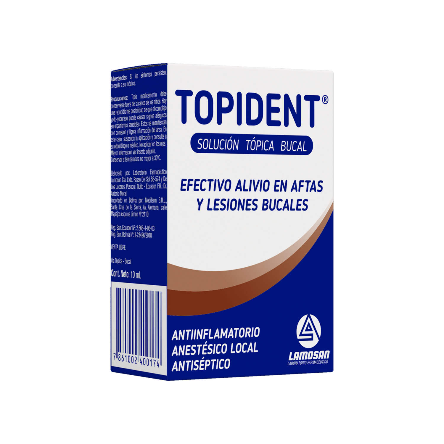 Tópico Bucal Para Alivio En Aftas Y Lesiones TOPIDENT 10 Ml