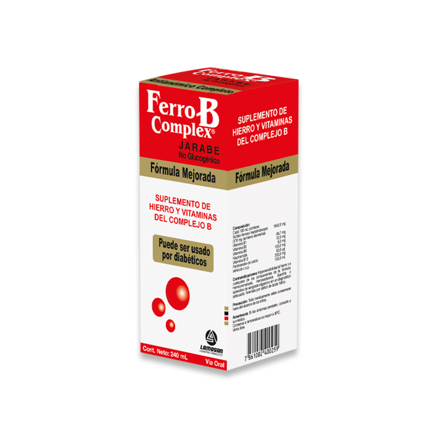 Suplemento En Jarabe Con Hierro Y Vitaminas Del Complejo B FERRO B COMPLEX 240 Ml