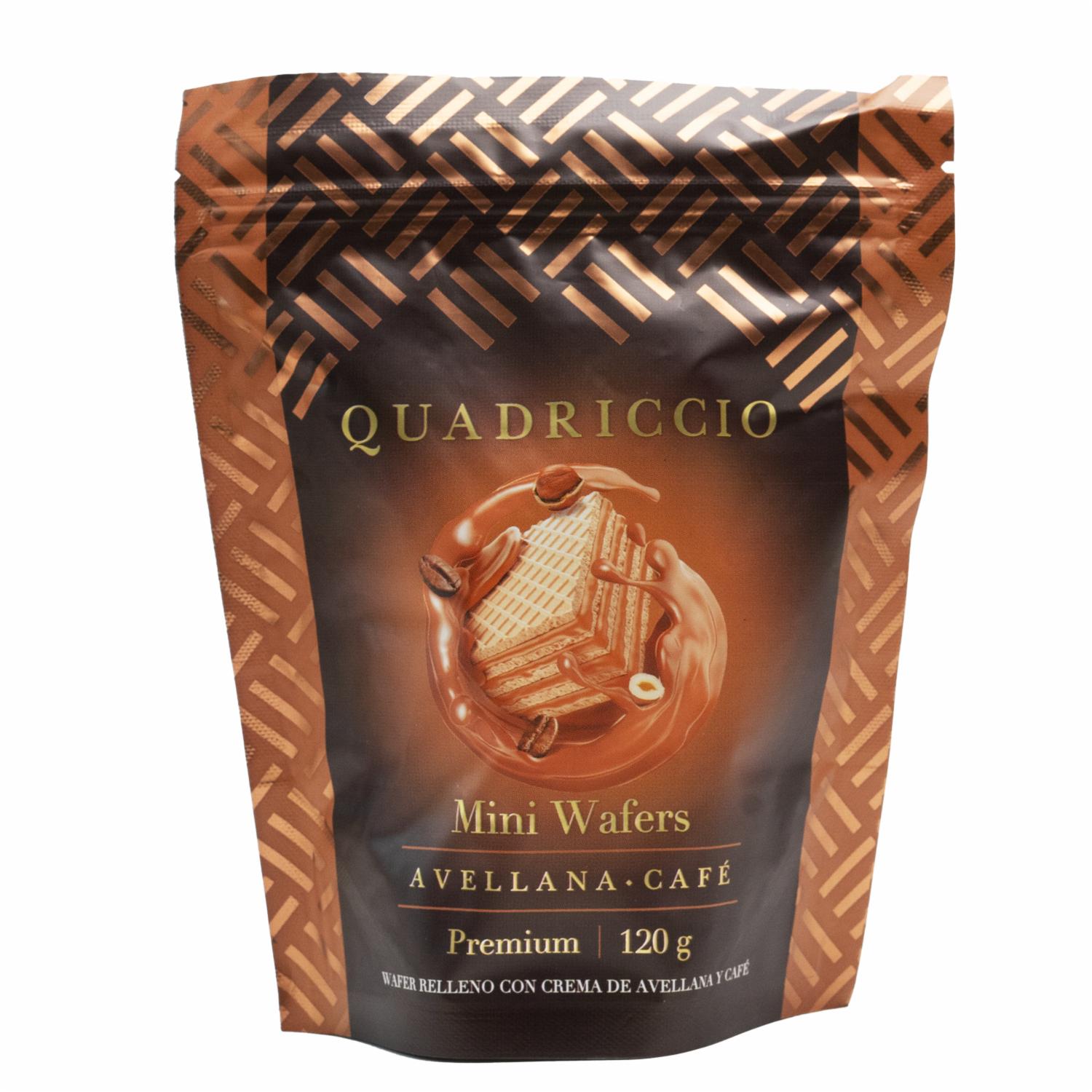 Galletas Dulces Wafer Avellana Y Café QUADRICCIO 120 G