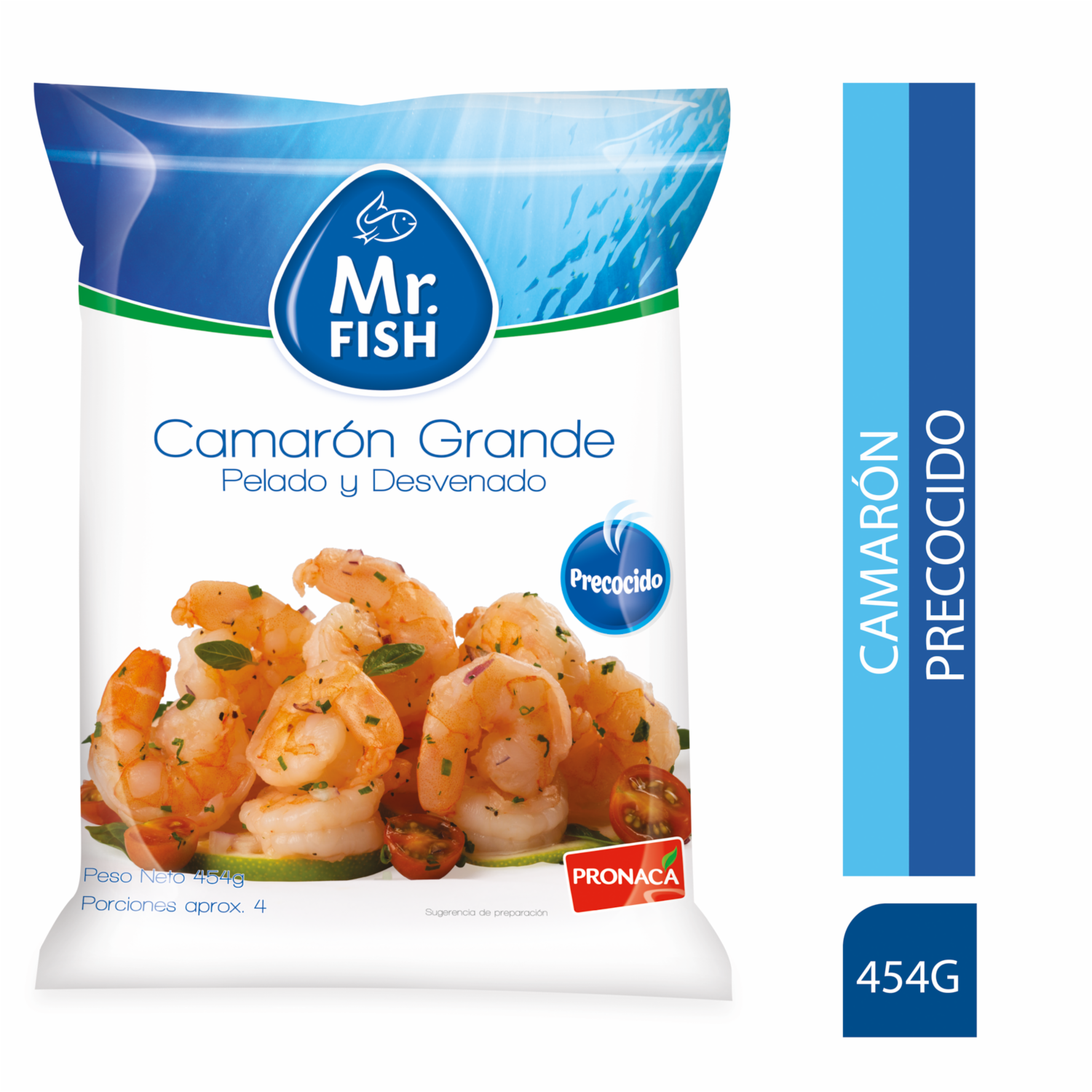 Camarón Precocido Pelado Y Desvenado MR. FISH 454 G