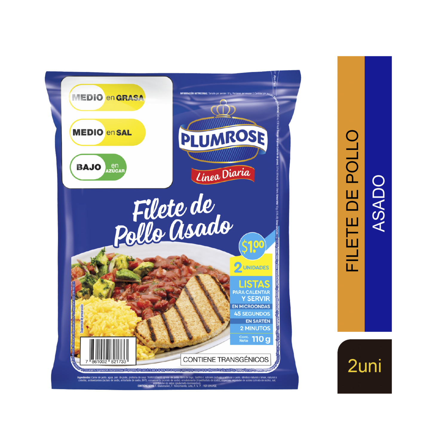 Filete De Pollo Asado PLUMROSE 110 G