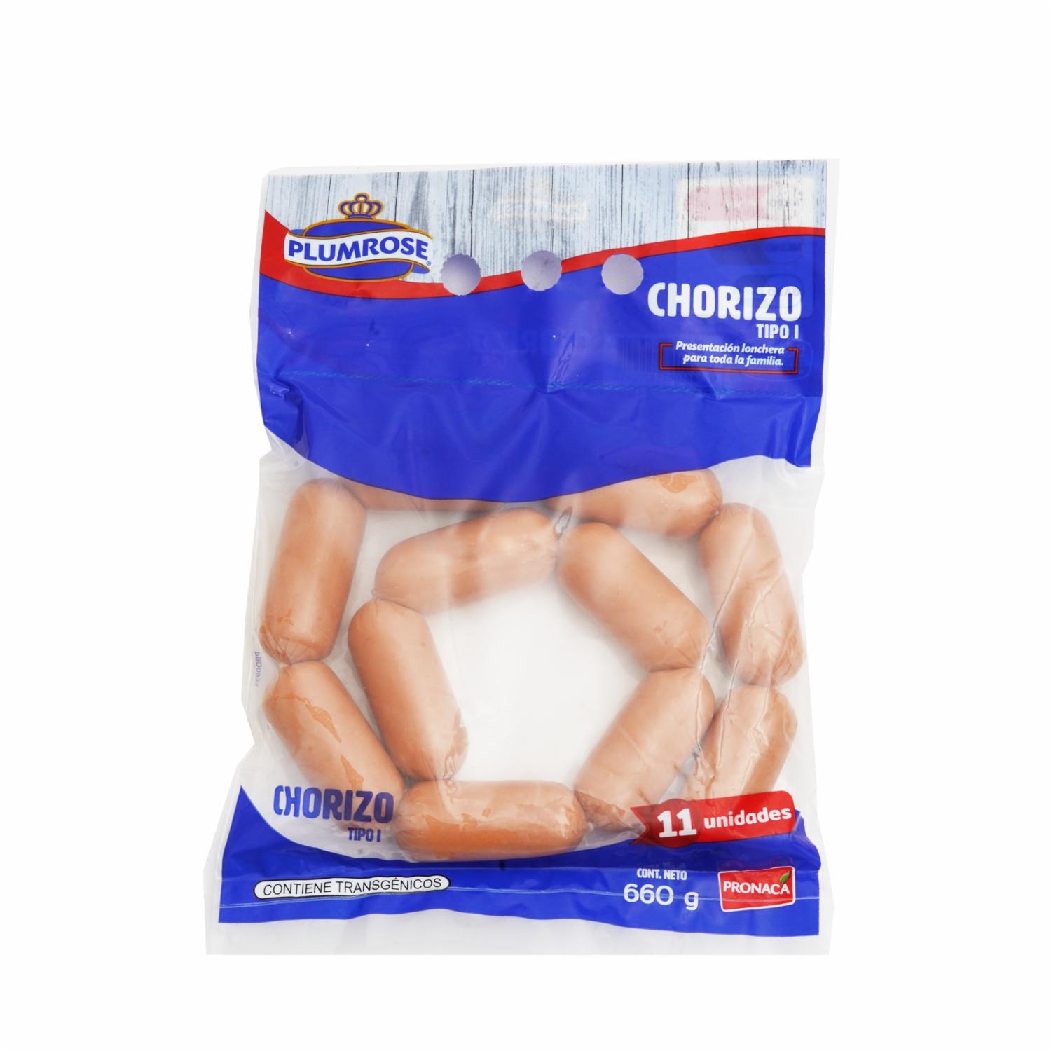 Chorizo Presentación Lonchera Tipo I PLUMROSE 11 Uds 660 G