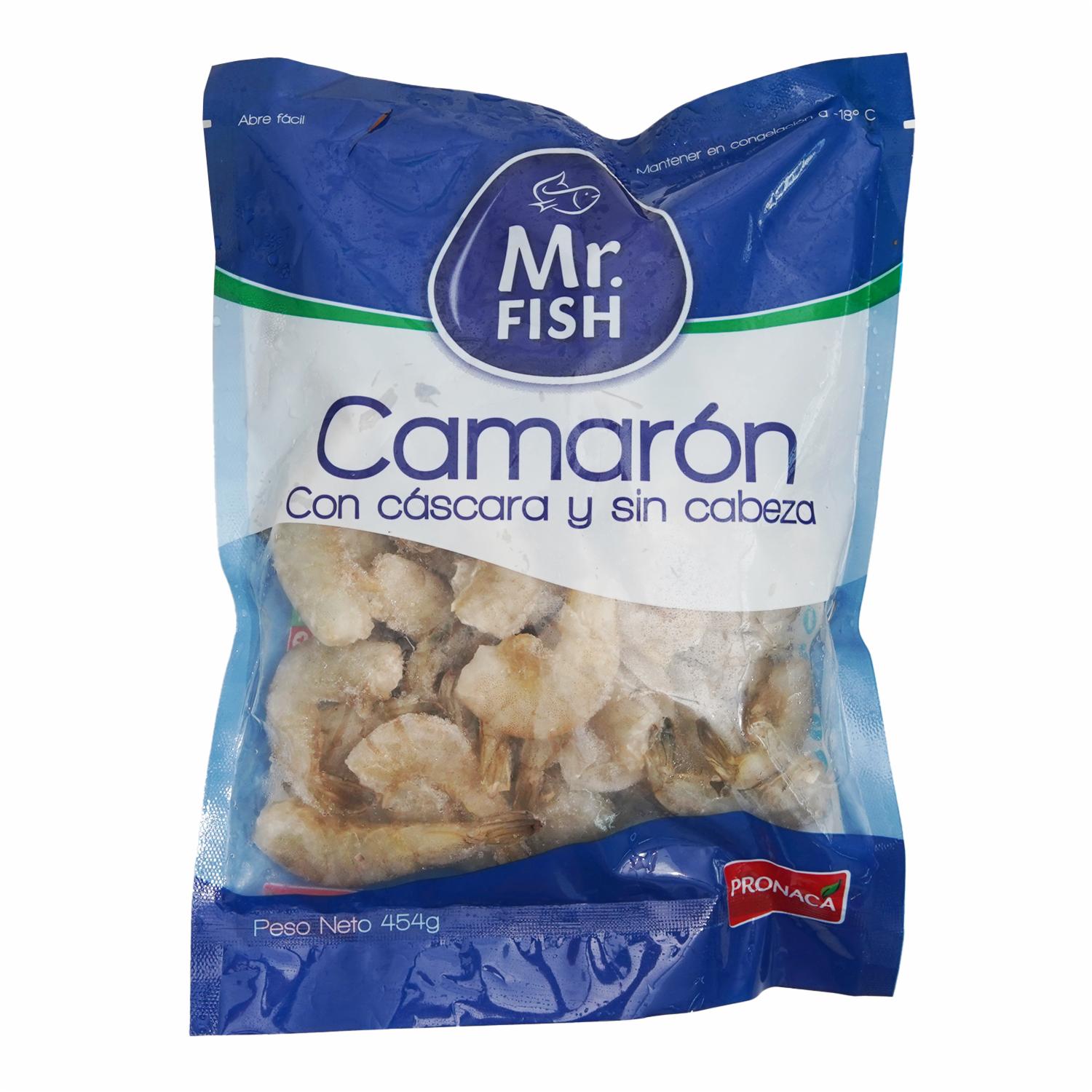 Camarón Con Cáscara Y Sin Cabeza MR. FISH 454 G