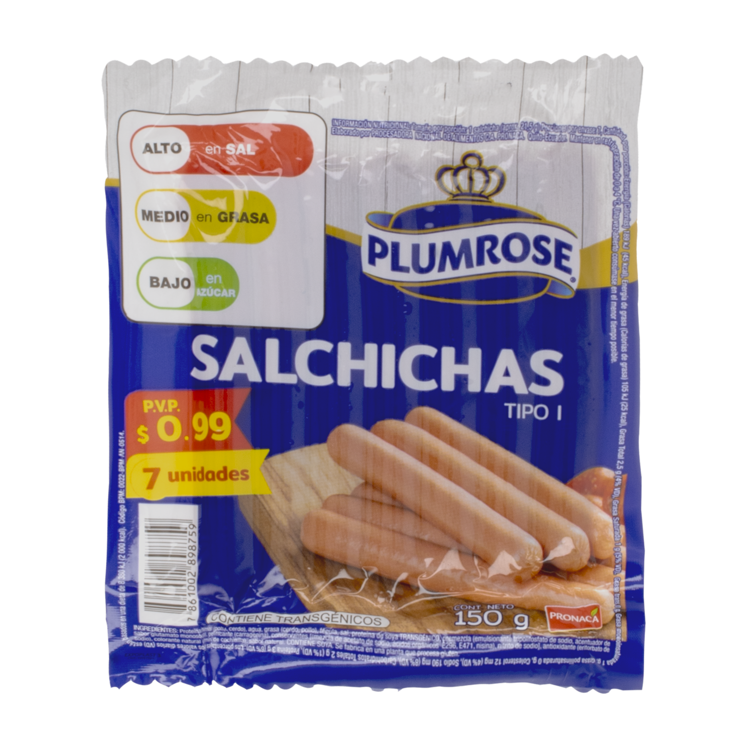Salchichas De Cerdo Y Pollo Tipo I PLUMROSE 7 Uds 150 G