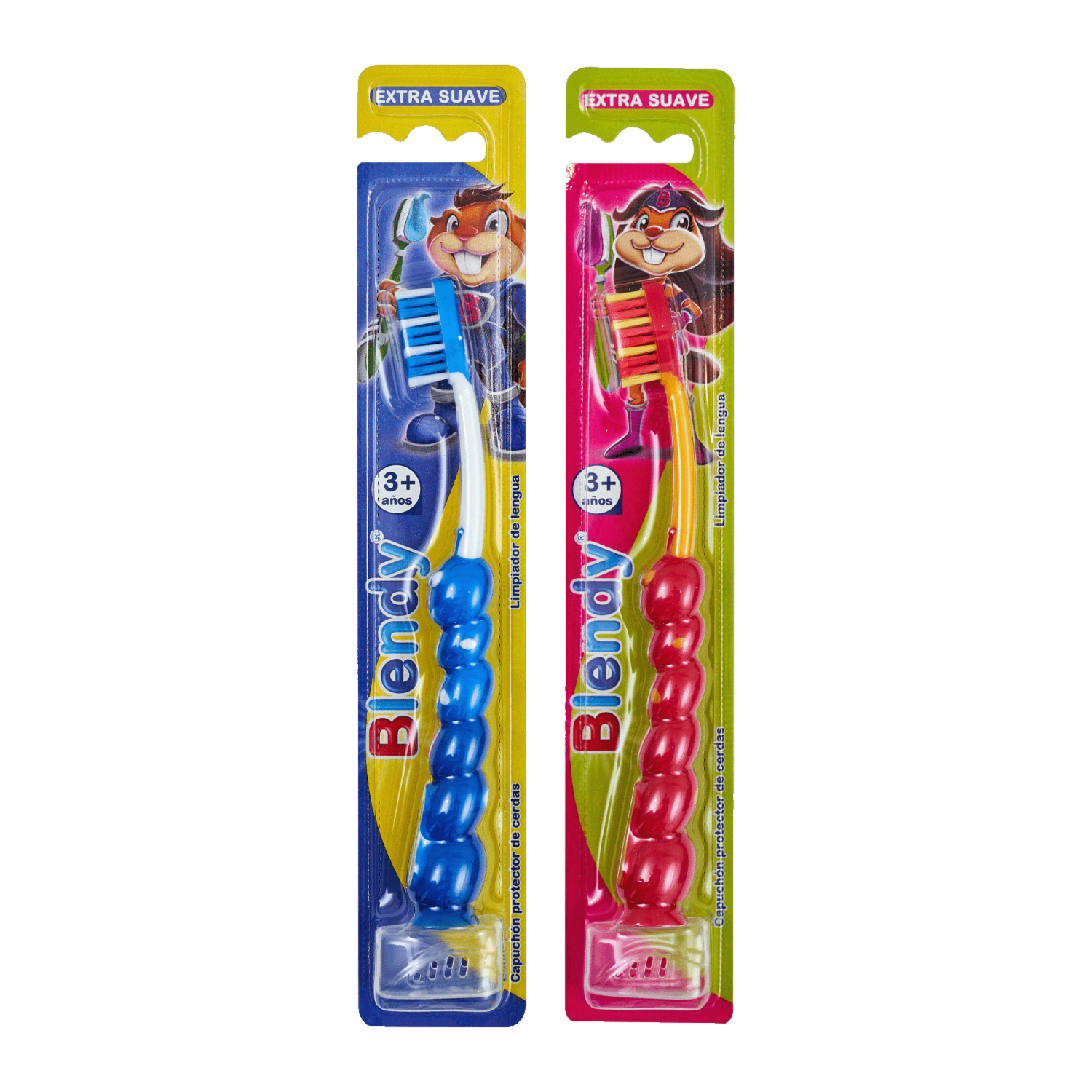 Cepillo Dental Infantil Con Tapa Protectora +3 Años Cerda Extra Suave BLENDY Unidad