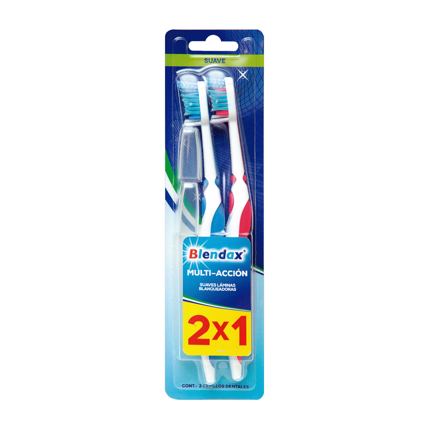 Cepillo Dental Multiacción Cerdas Suaves BLENDAX 1 X 2 Unidades